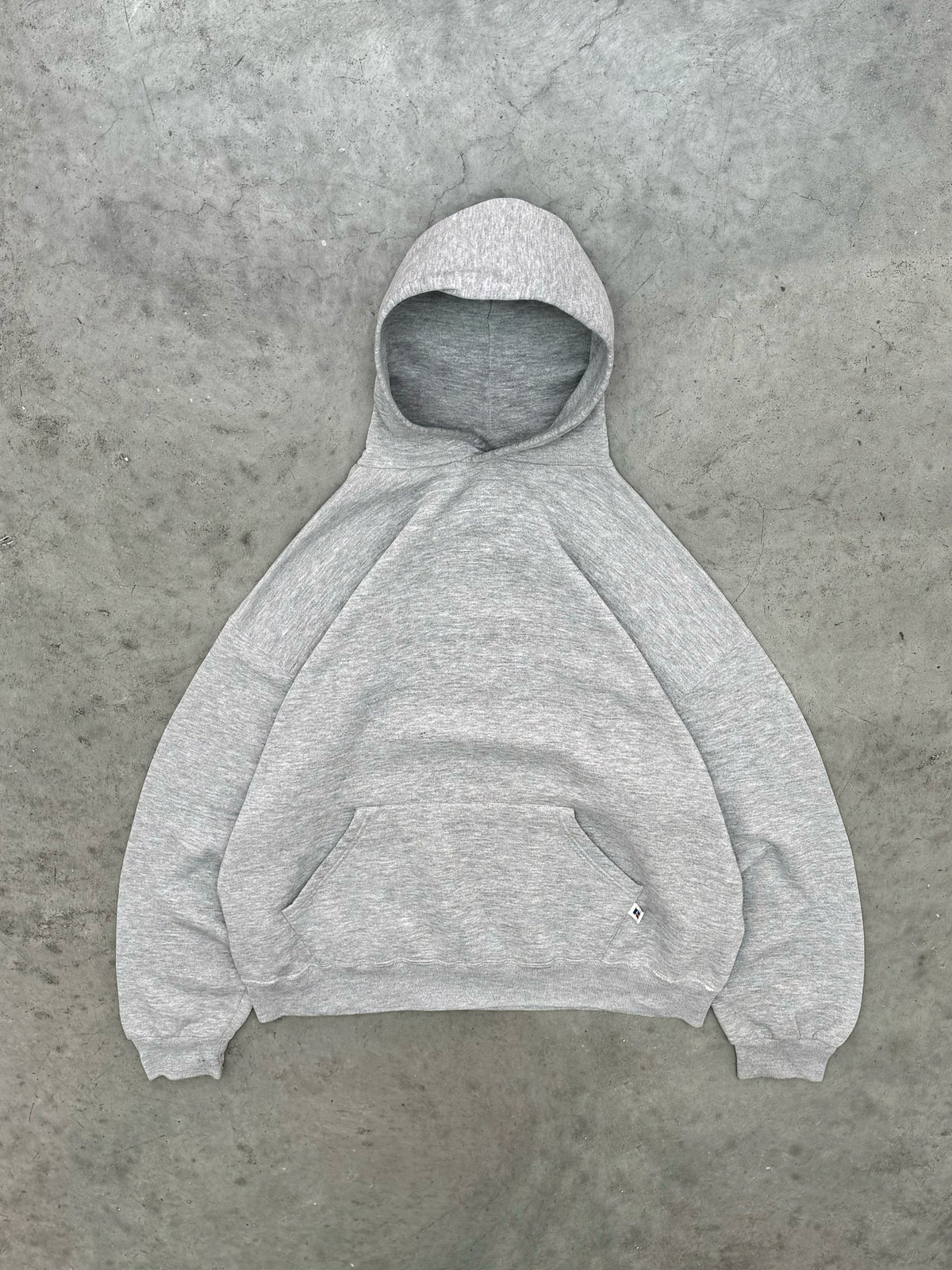 FADED HEATHER GREY RUSSELL HOODIE - 1990S