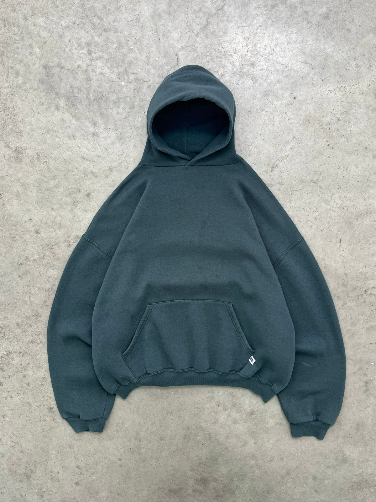 FADED DEEP EMERALD RUSSELL HOODIE - 1990S