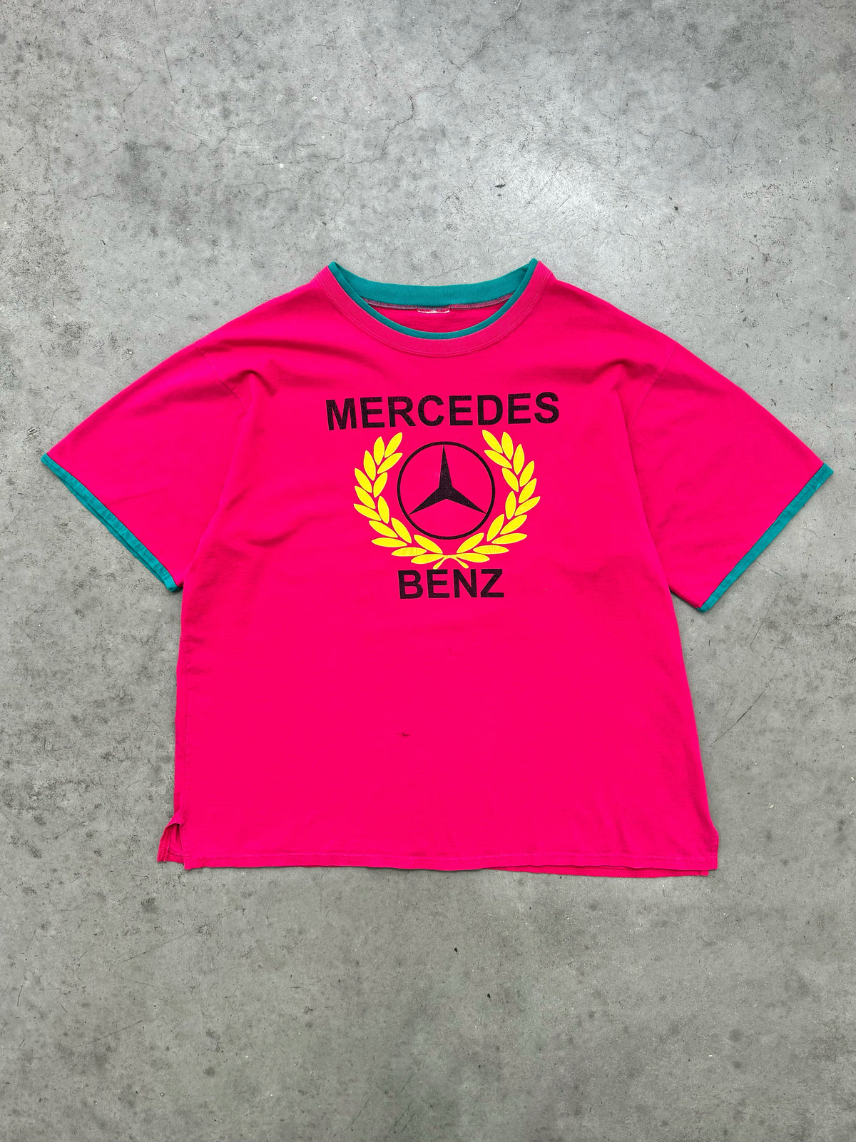 FADED PINK MERCEDES BENZ TEE - 1990S