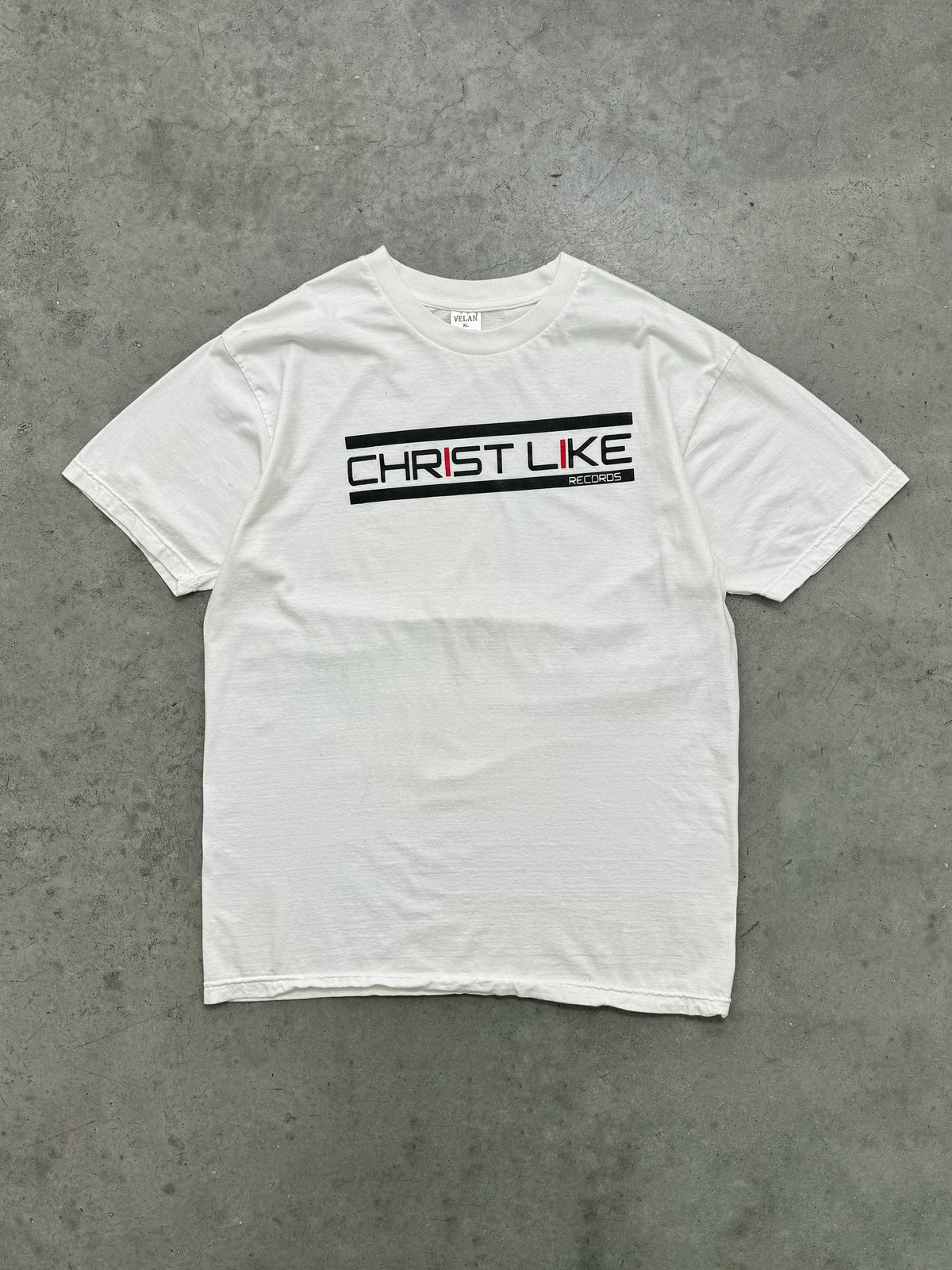 FADED WHITE "CHRIST LIKE RECORDS" TEE - X-LARGE