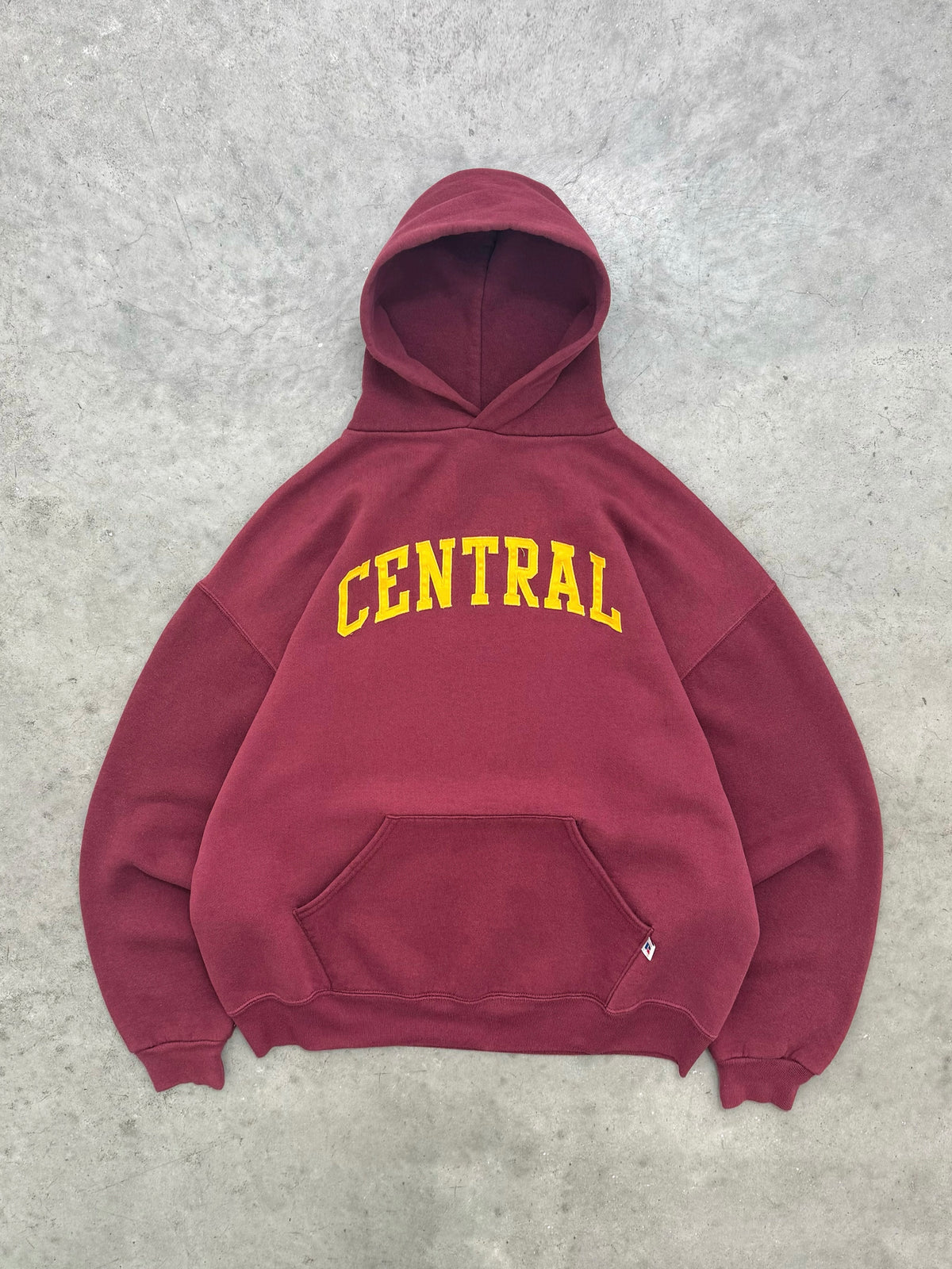 FADED MAROON "CENTRAL" RUSSELL HOODIE - 1990S