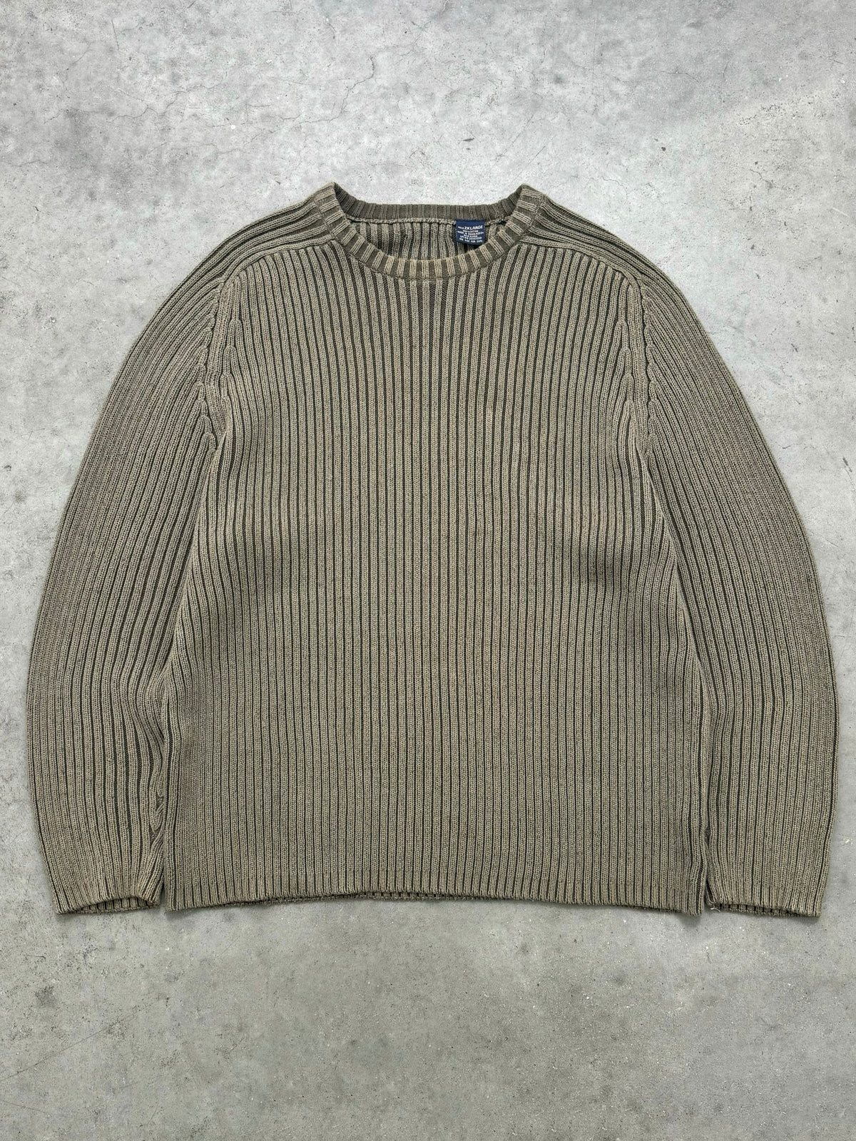 FADED OLIVE RIBBED SWEATER - 2000S