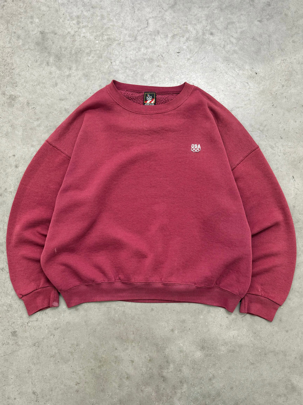 FADED MAROON "USA OLYMPIC" CREWNECK - 1990S