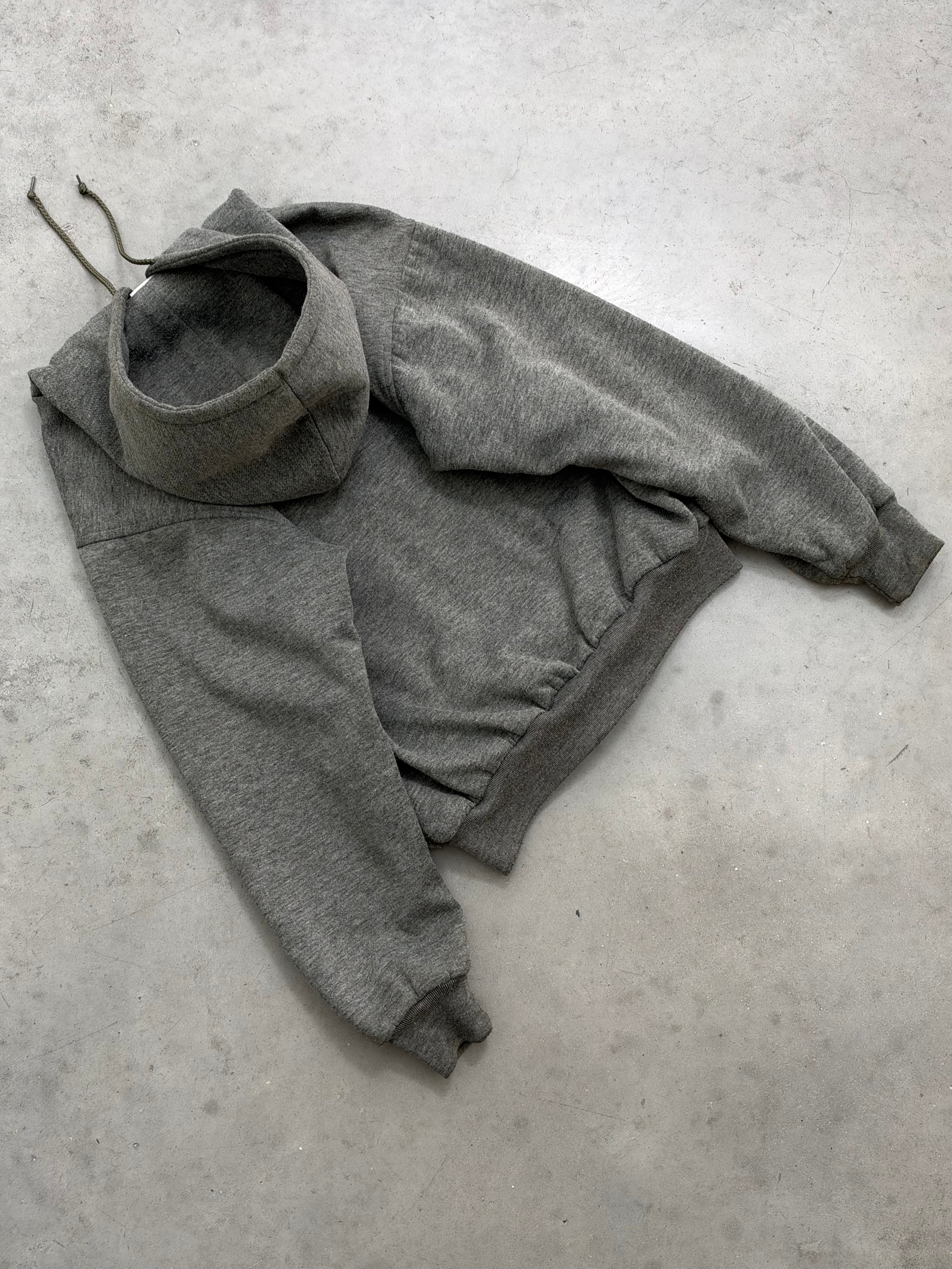 FADED ALGAE GREEN THERMAL LINED FRANKLIN ZIP UP HOODIE - 1990S