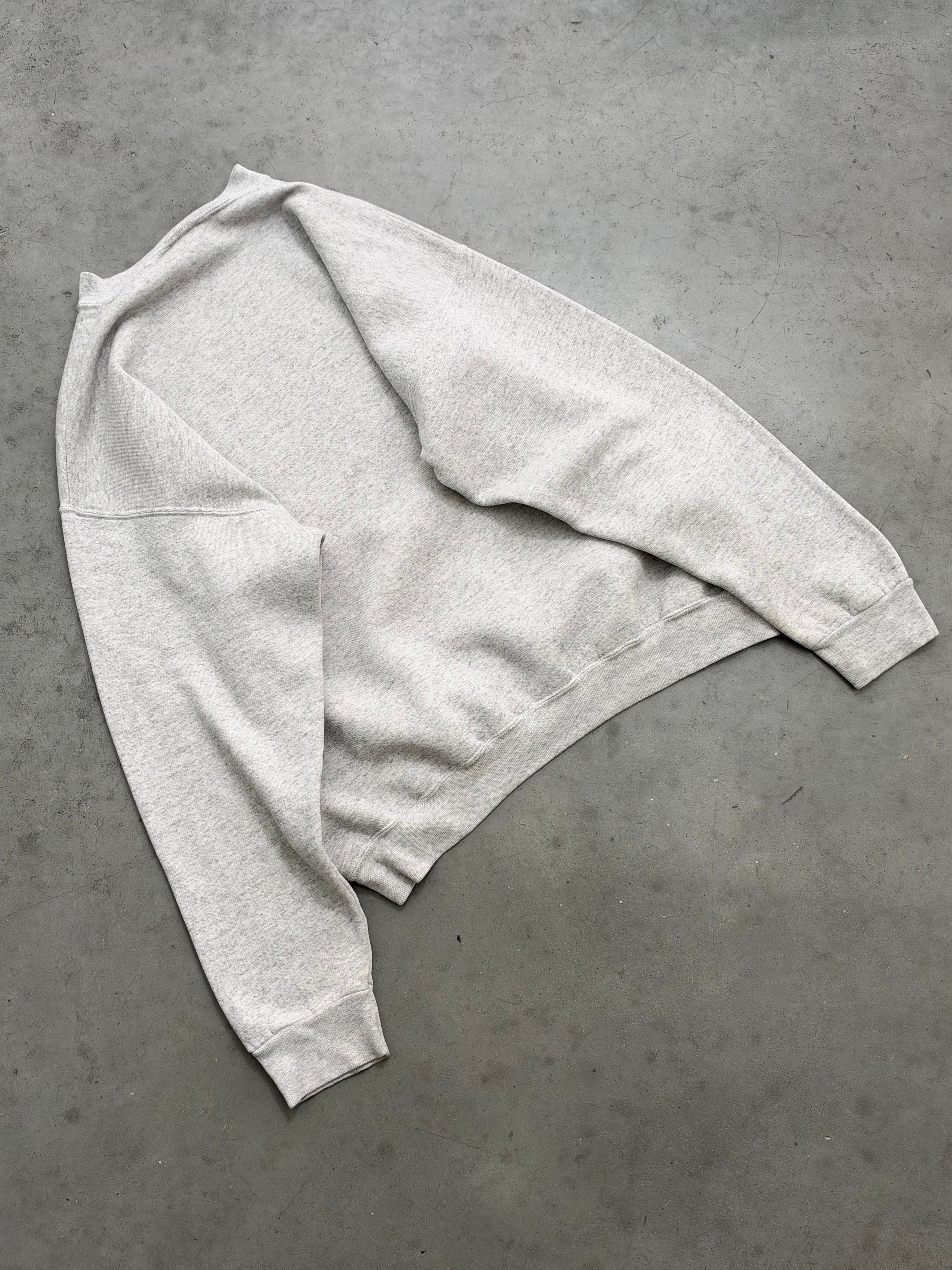 FADED HEATHER GREY "AIRFORCE" CREWNECK SWEATSHIRT - 1990S