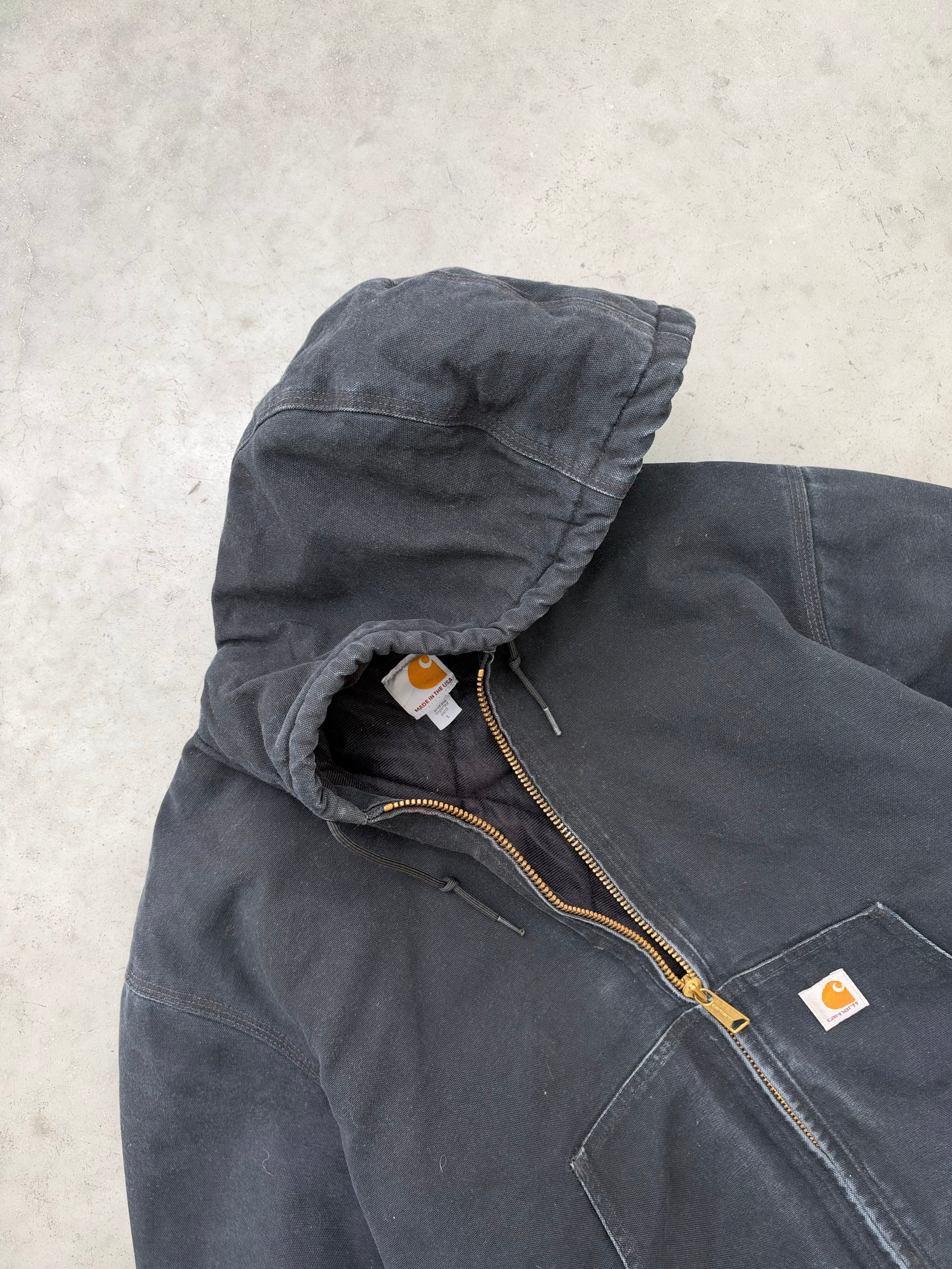 FADED MIDNIGHT BLACK CARHARTT ACTIVE JACKET - 1990S