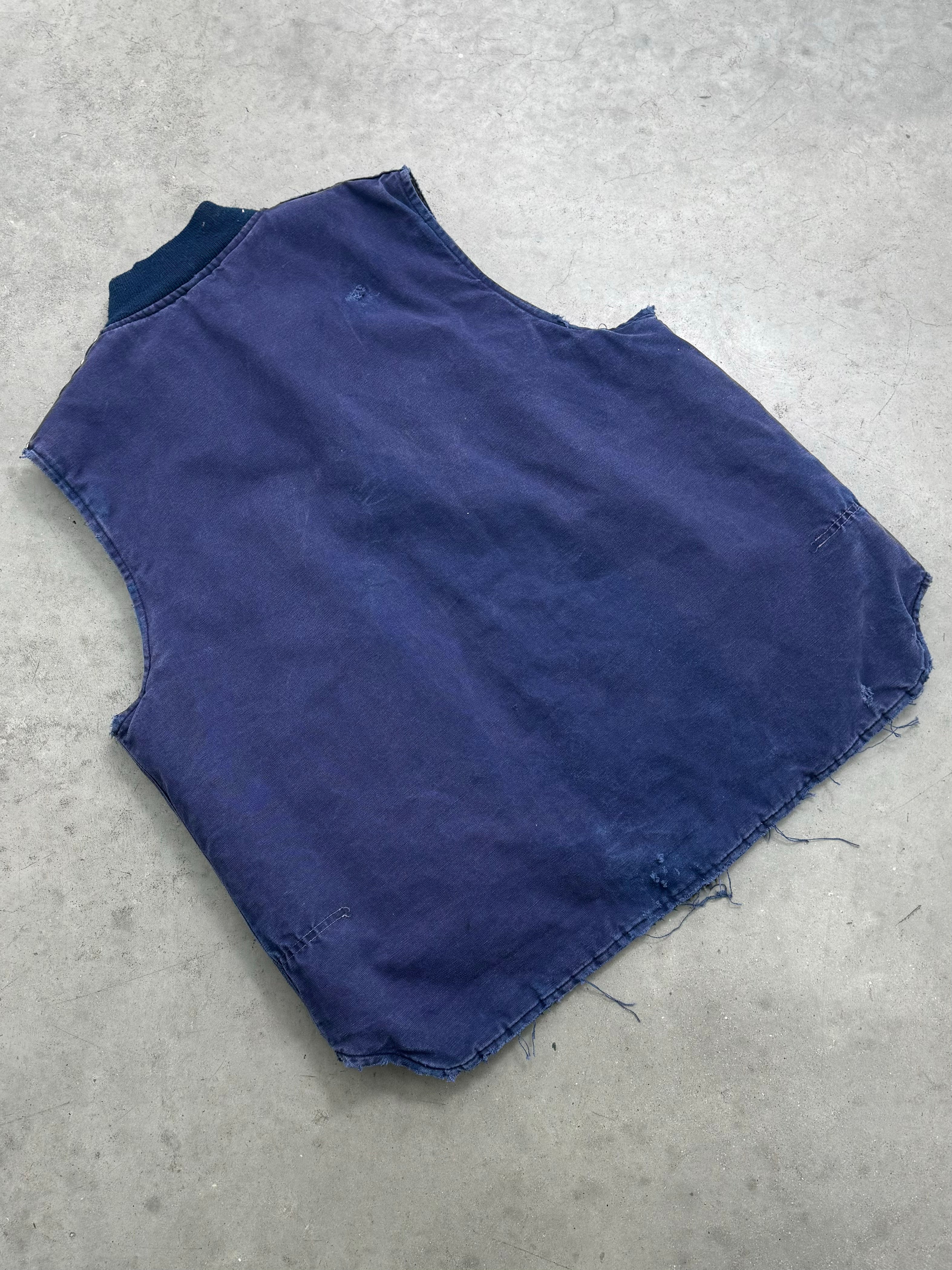 STUDDED & DISTRESSED FADED CARHARTT VEST - 1990S