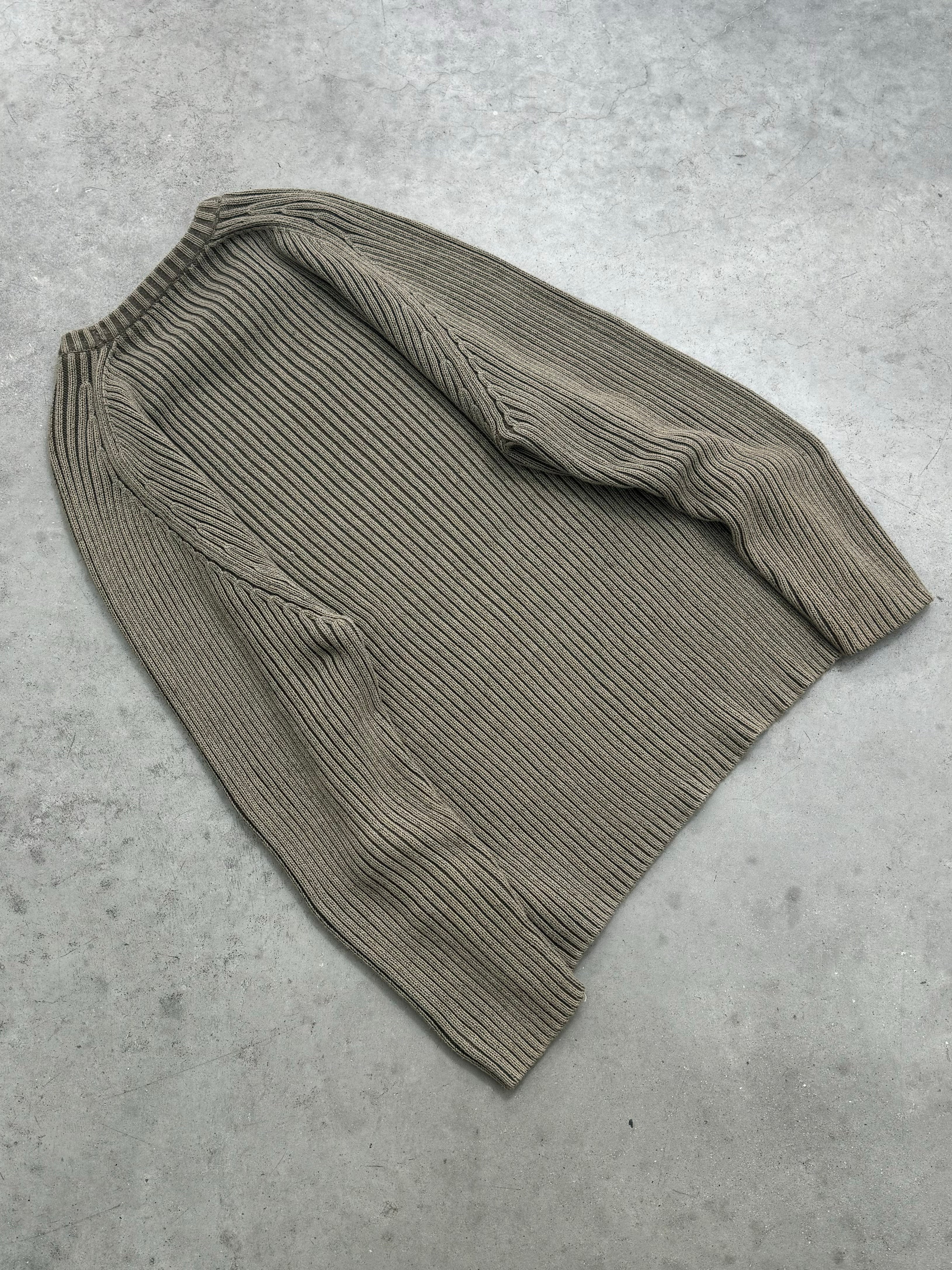 FADED OLIVE RIBBED SWEATER - 2000S