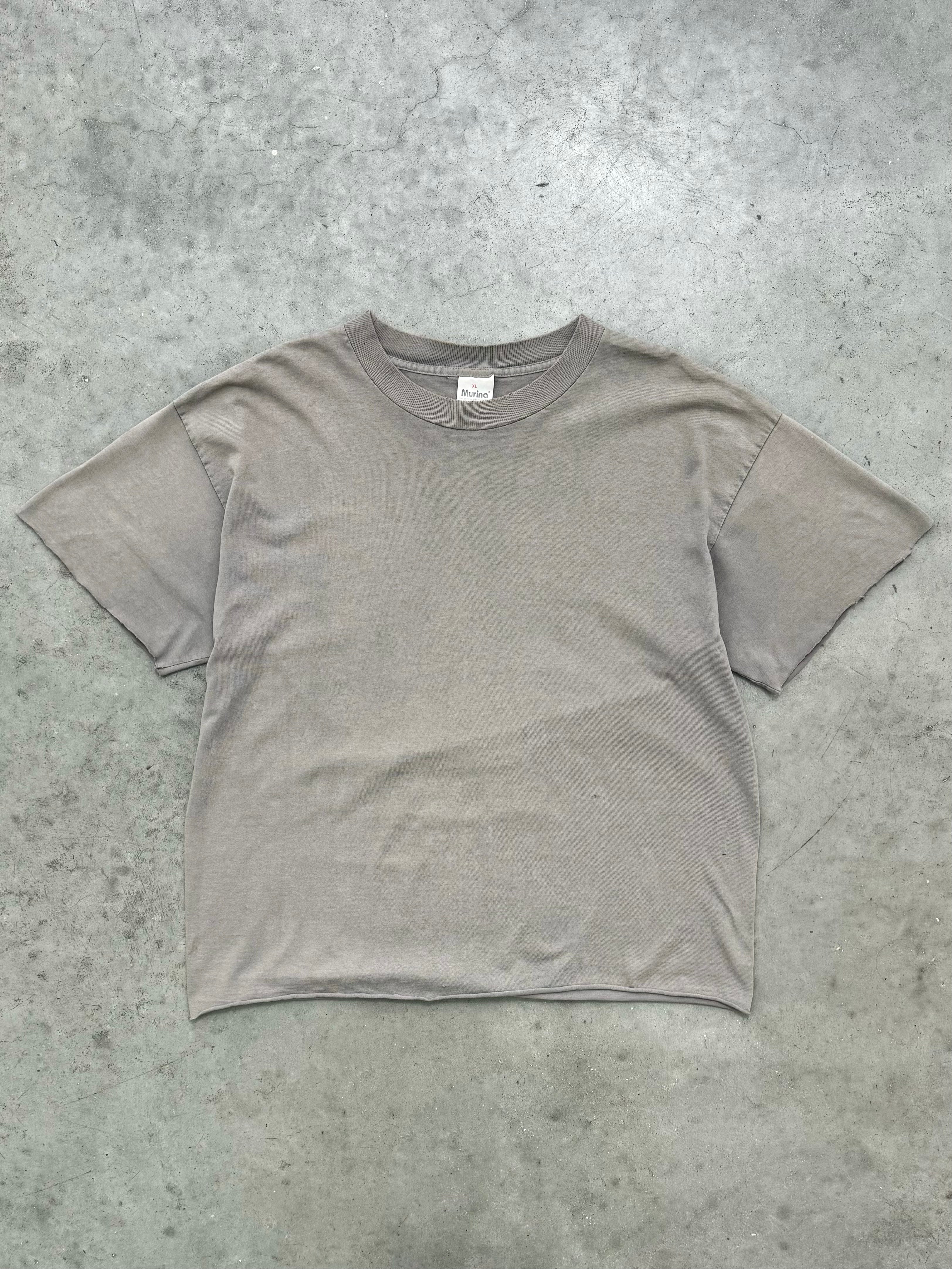 FADED CEMENT GREY CROPPED TEE - 1990S