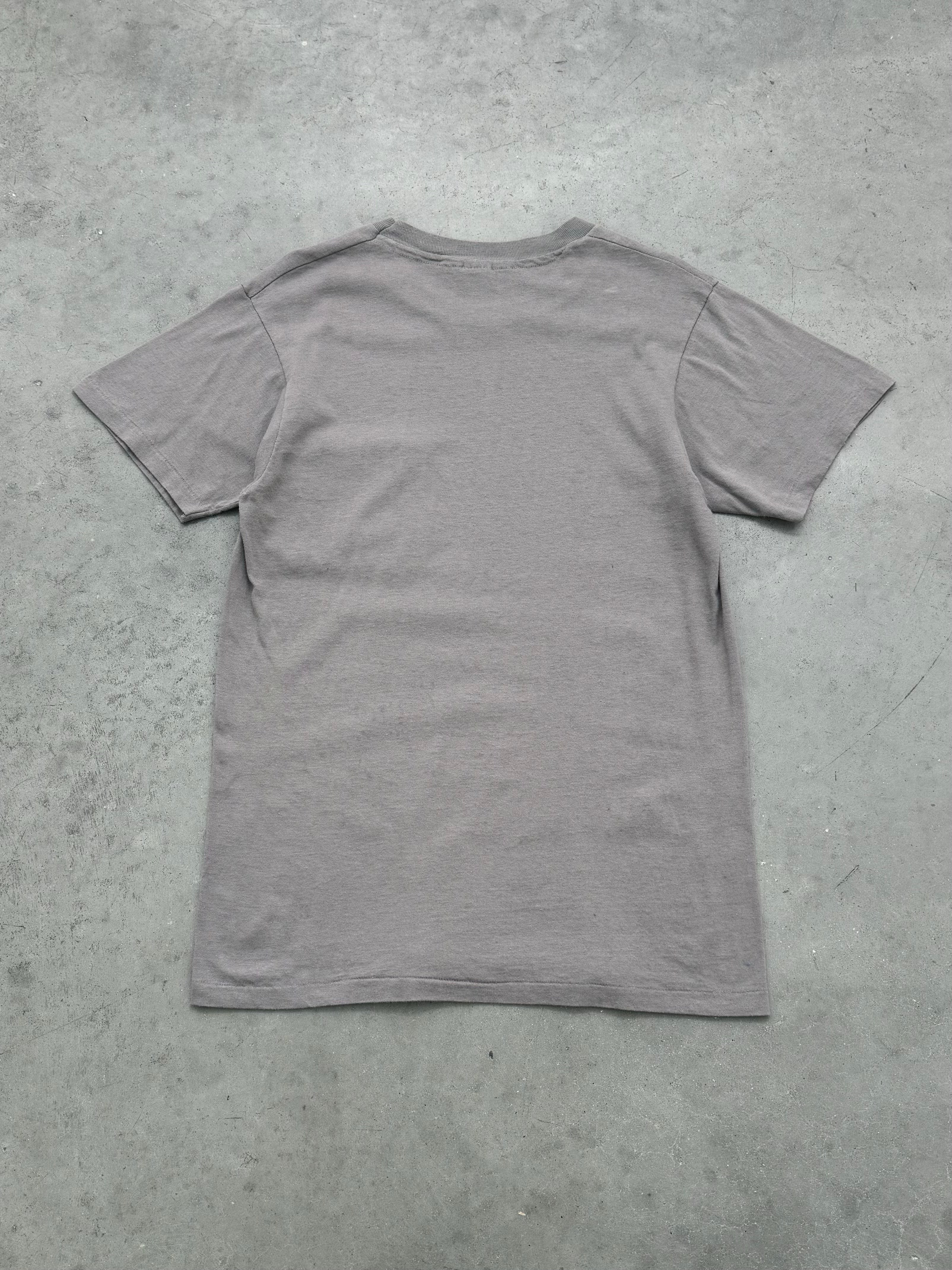 FADED CEMENT GREY HANES POCKET TEE - 1980S