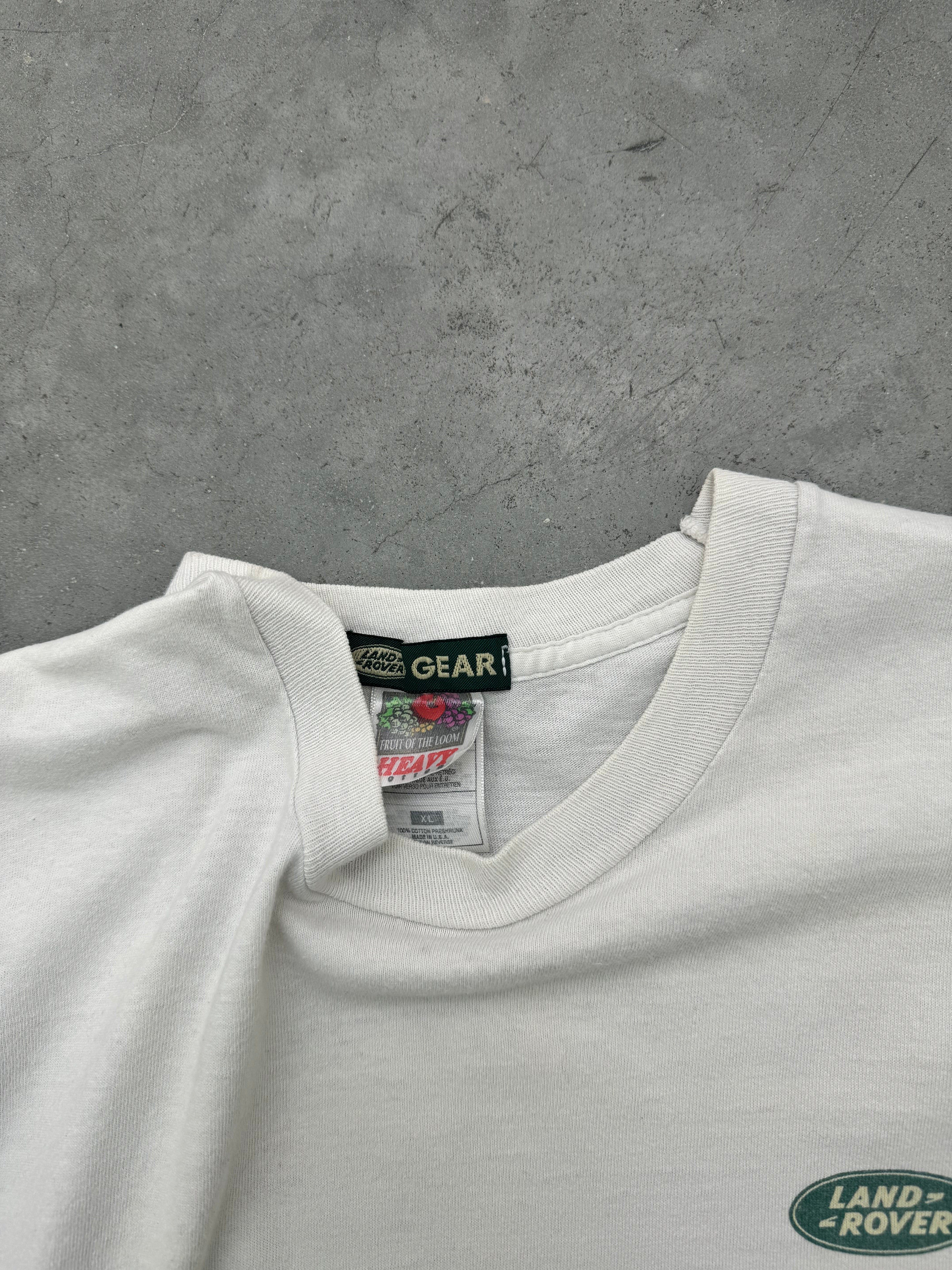 FADED WHITE "LAND ROVER" TEE - 1990S