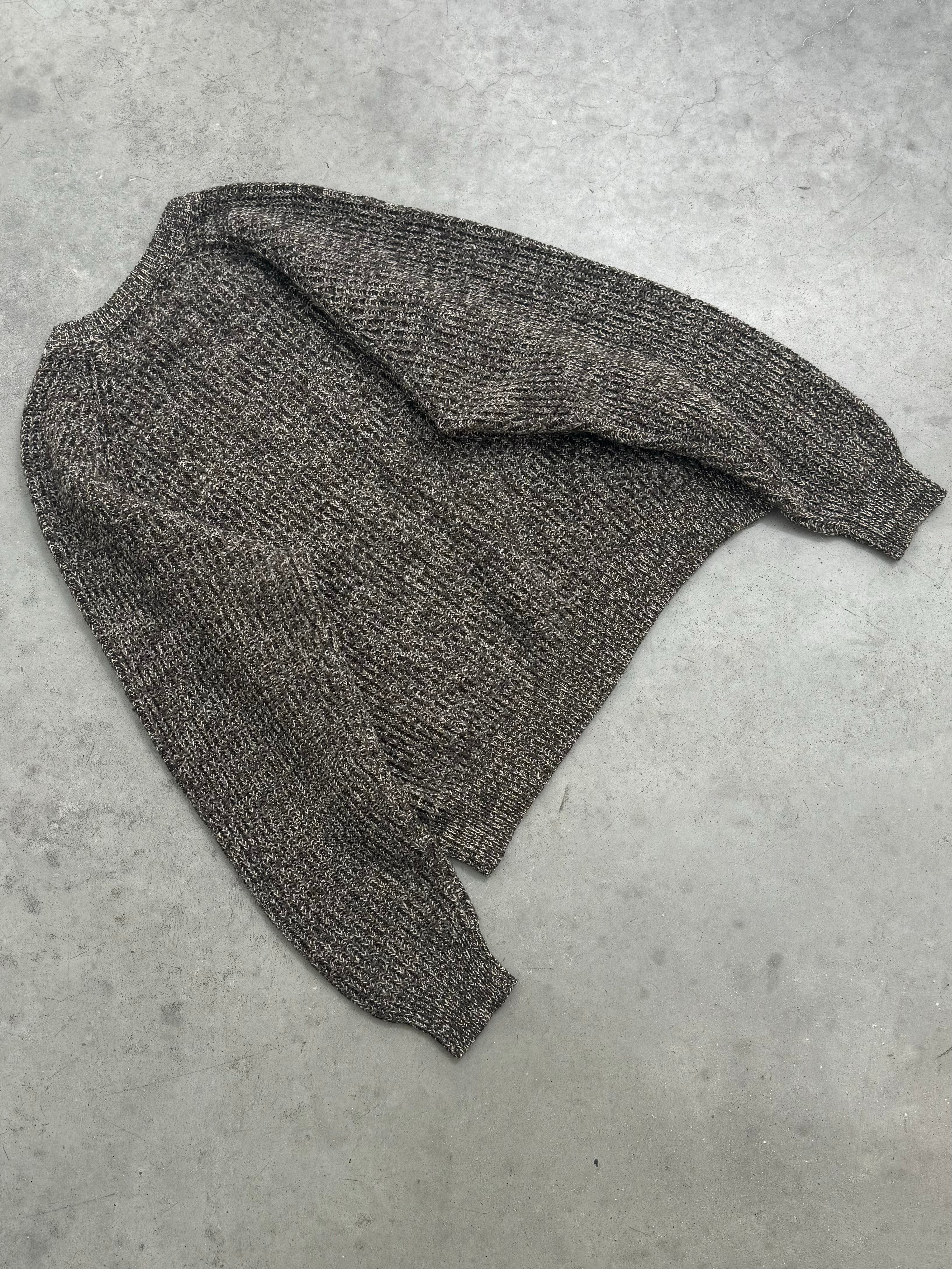 FADED CHARCOAL KNIT CREWNECK SWEATER - 1990S