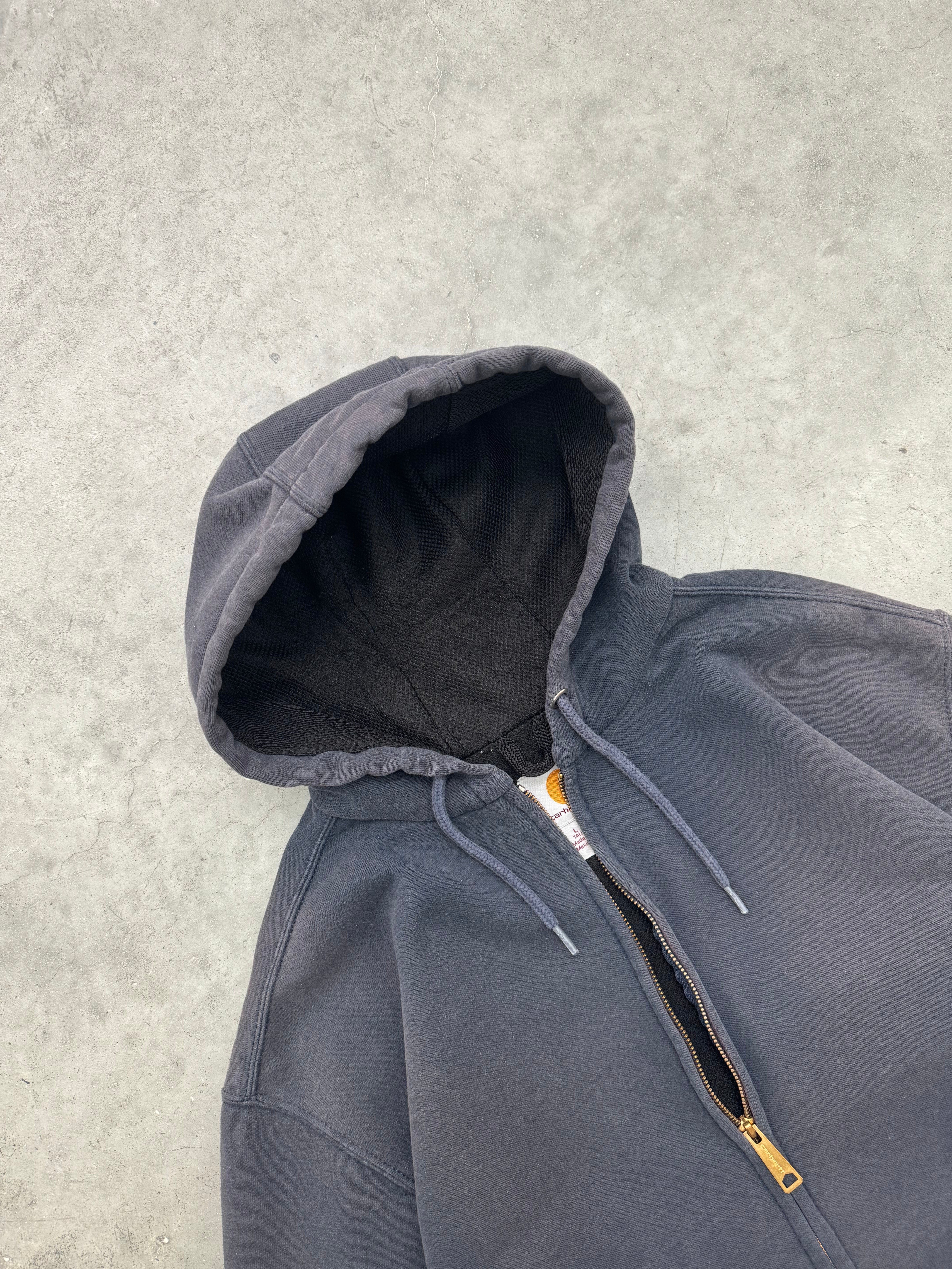 FADED BLUE THERMAL LINED CARHARTT HOODIE - 2000S