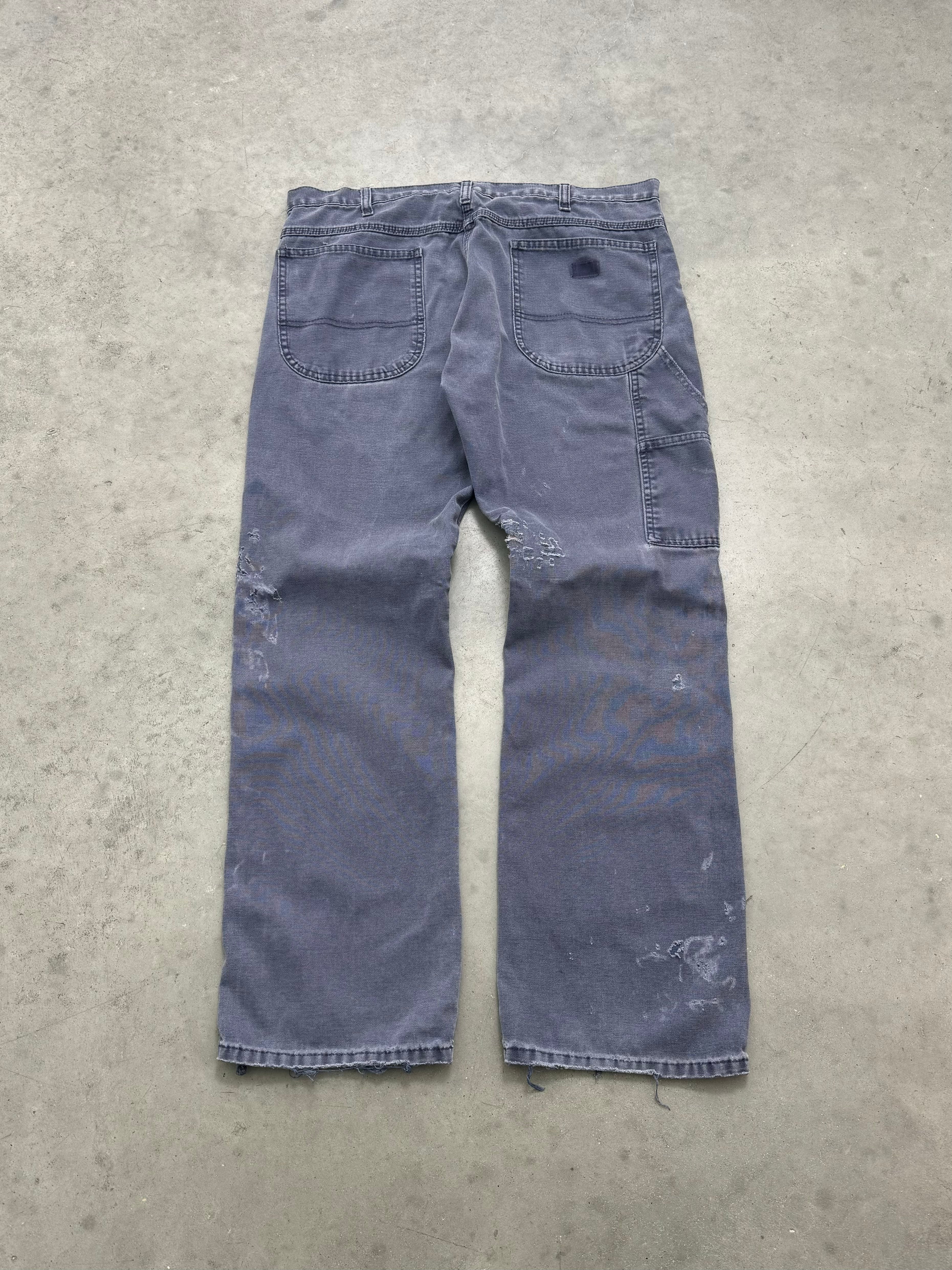 DISTRESSED & FADED SLATE BLUE DICKIES CARPENTER PANTS - 1990S