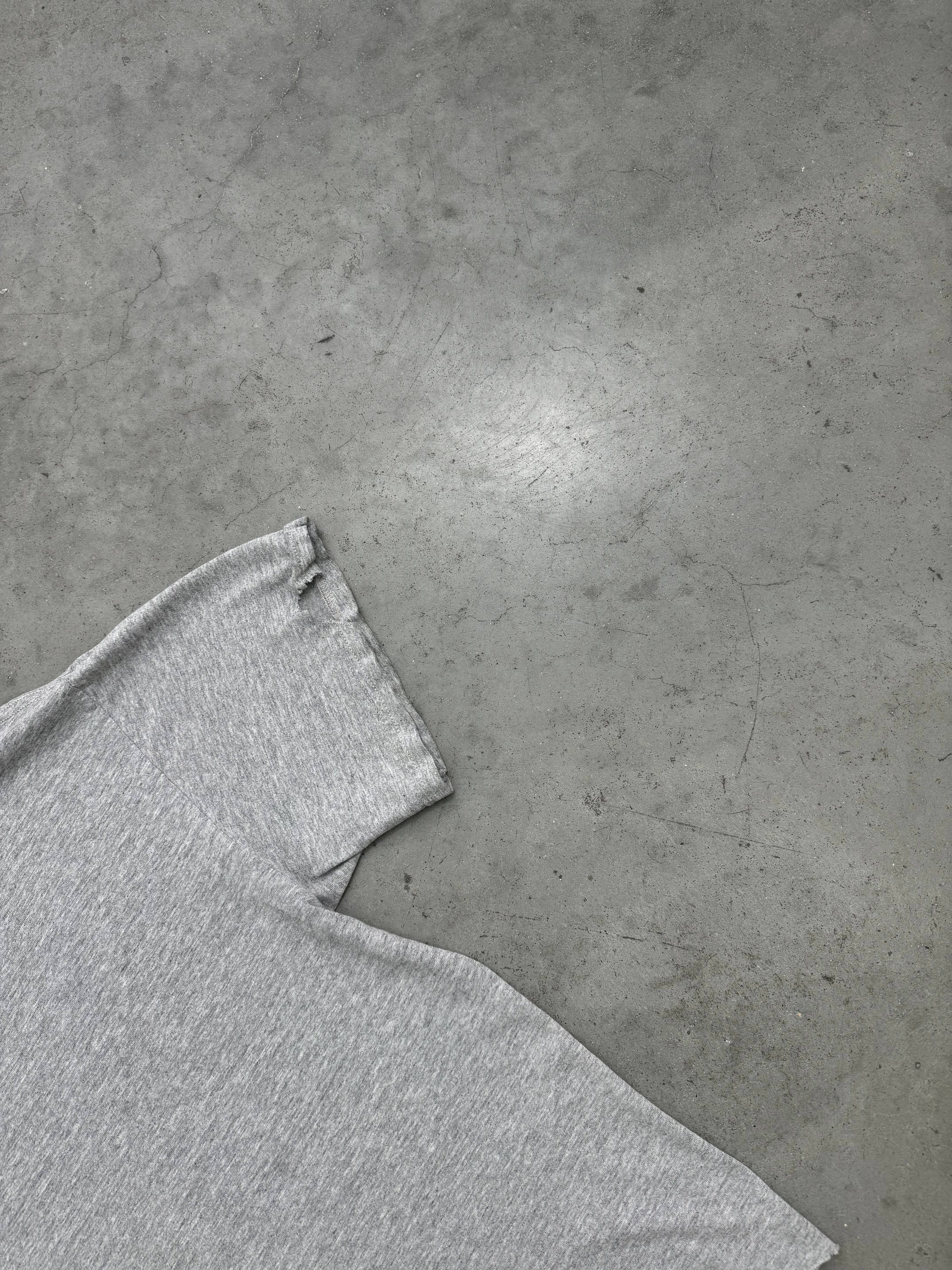 DISTRESSED & FADED HEATHER GREY "BRIDGE THE GAP" TEE - 1990S