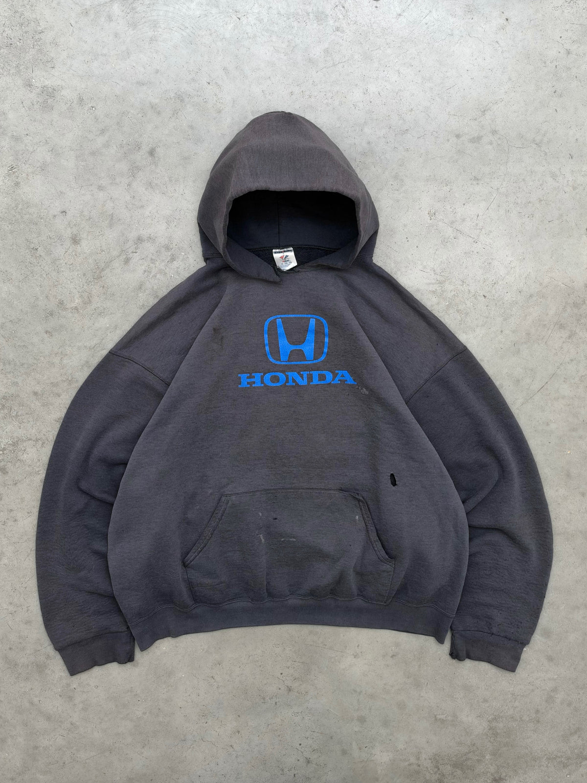 SUN FADED BLACK "HONDA" HOODIE - 2000S