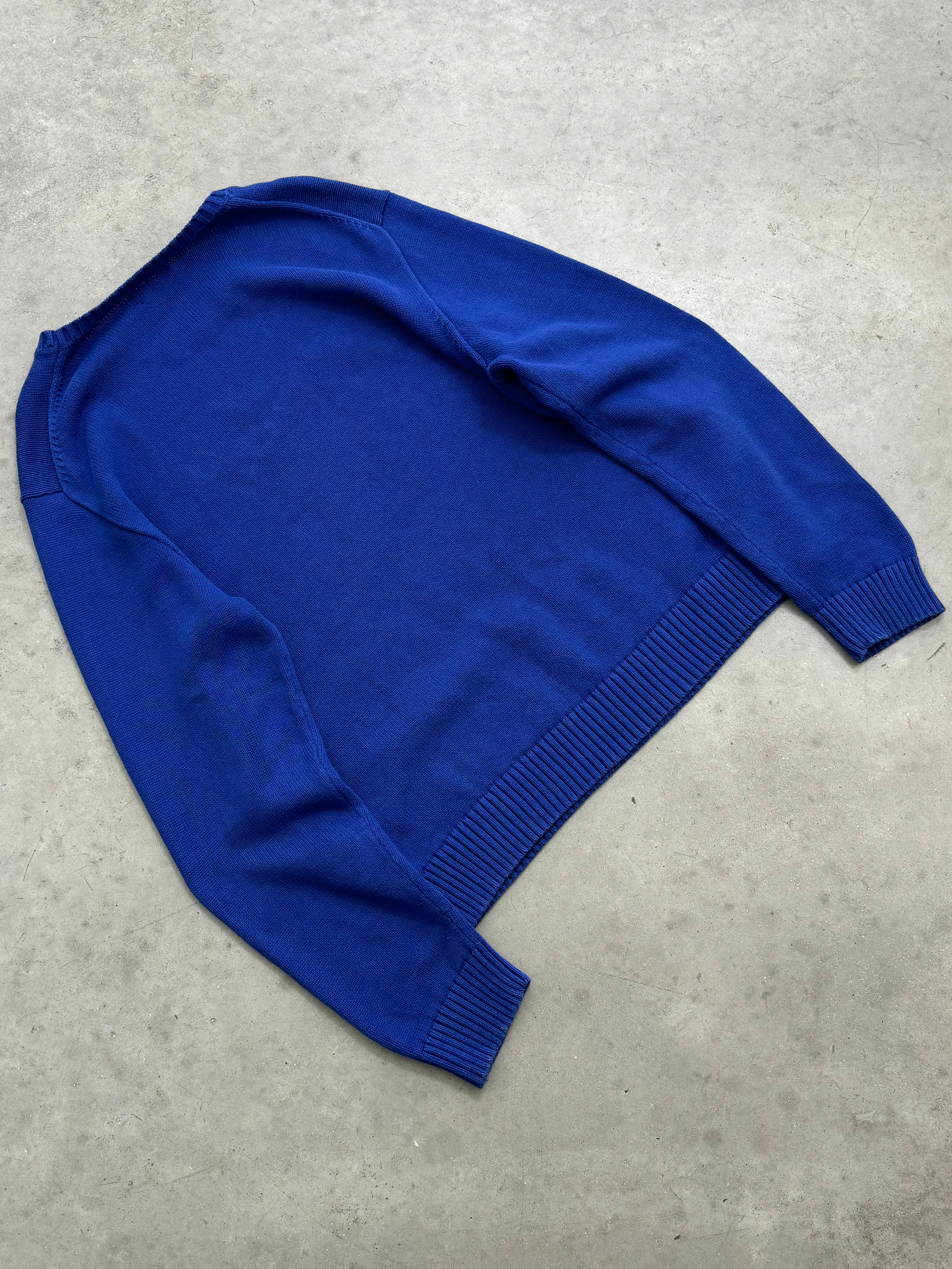 FADED DEEP BLUE POLO RALPH LAUREN SWEATER - 2000S