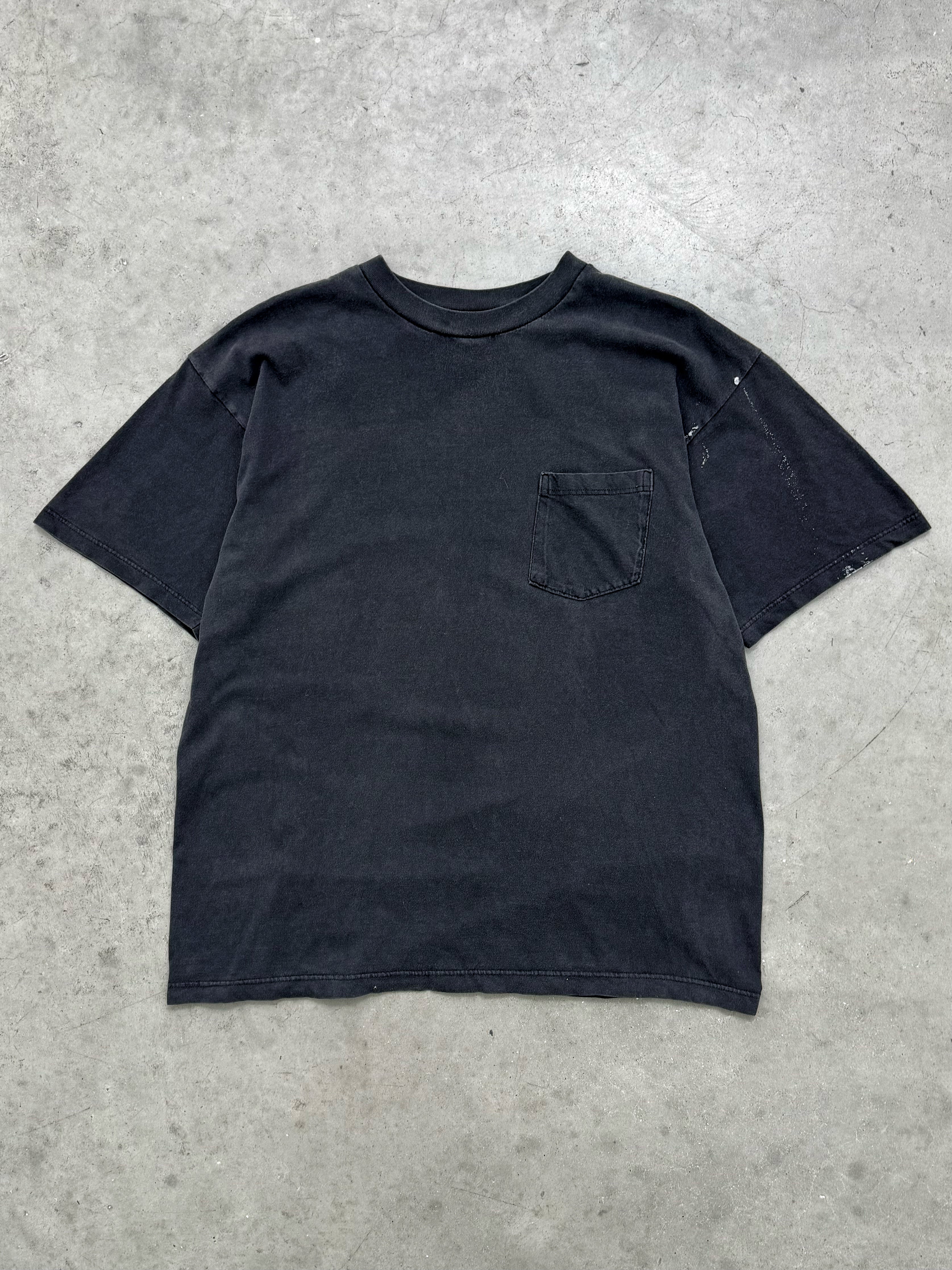 FADED BLACK PAINTERS POCKET TEE - 1990S