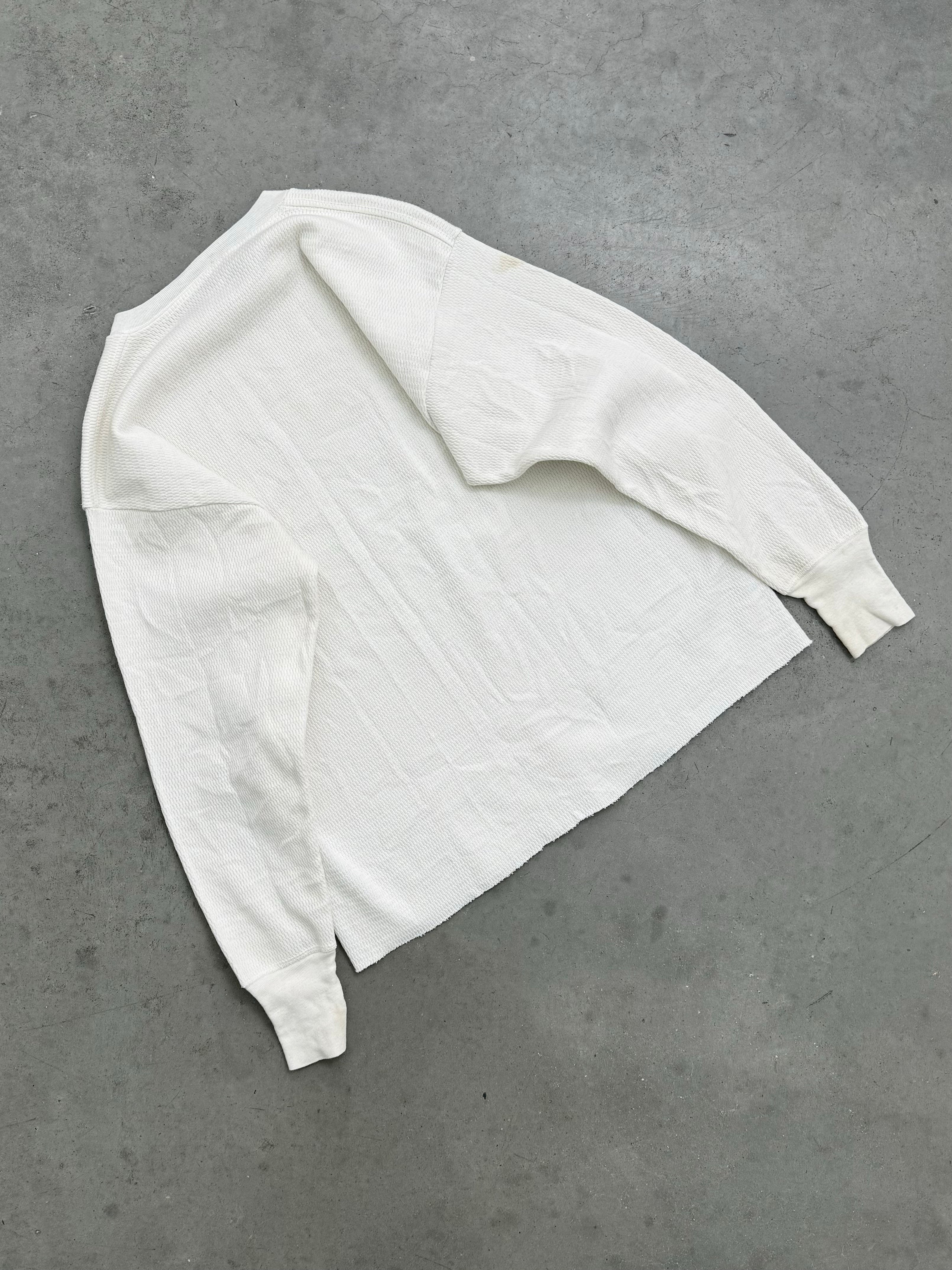 WHITE JOCKEY LONG SLEEVE THERMAL - 1980S
