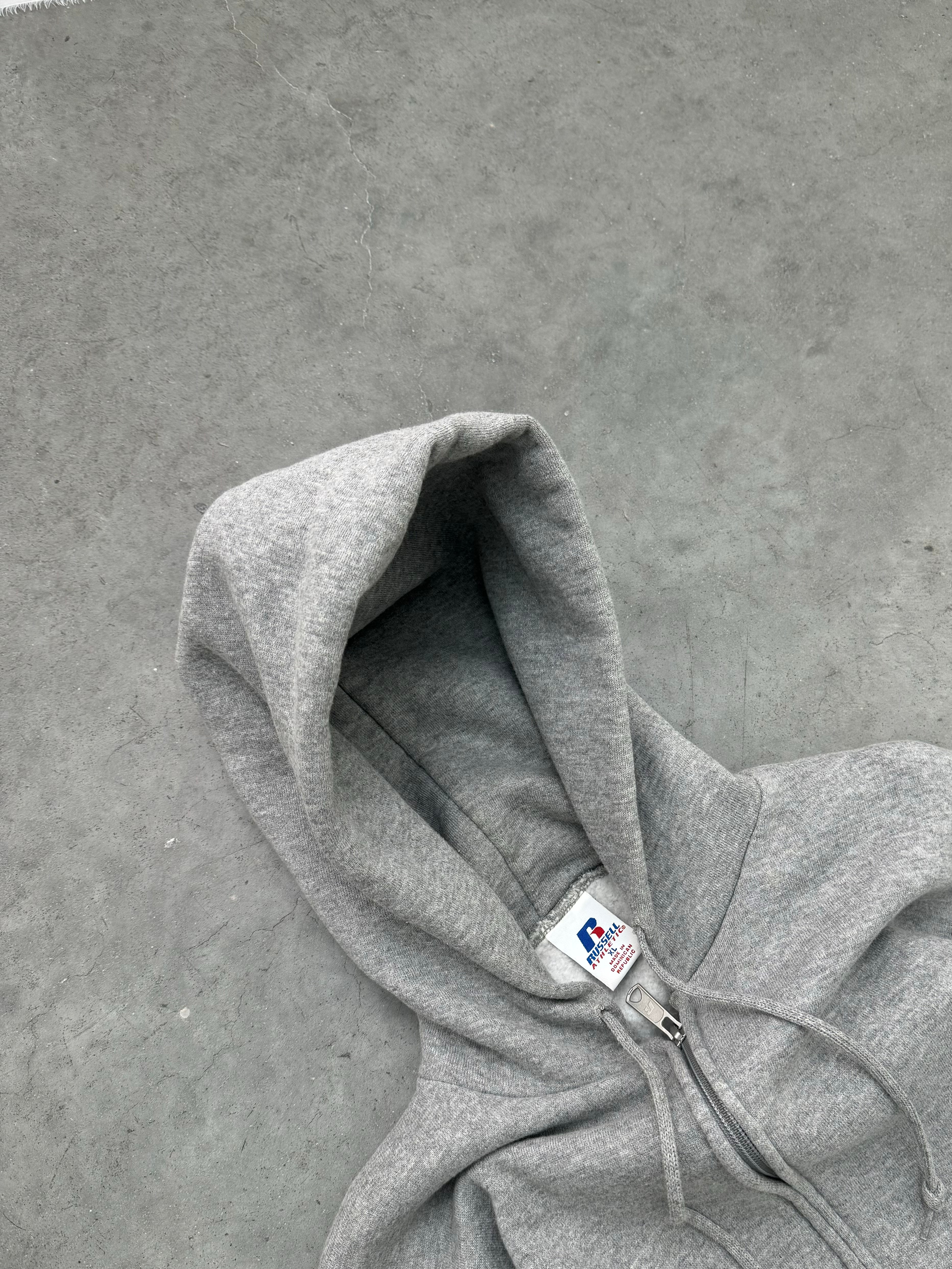 HEATHER GREY RUSSELL ZIP HOODIE - 2000S