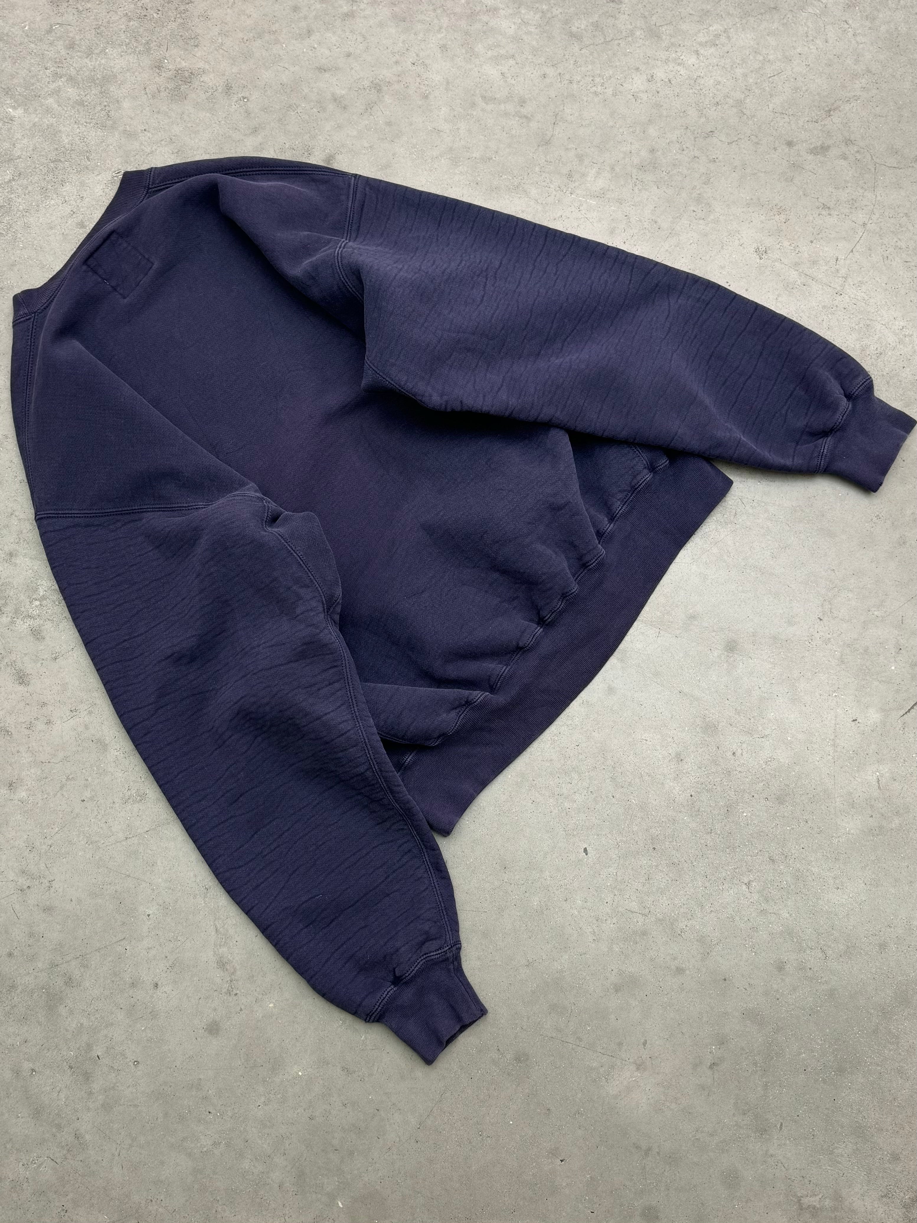 FADED NAVY BLUE "YALE" RUSSELL CREWNECK - 1990S