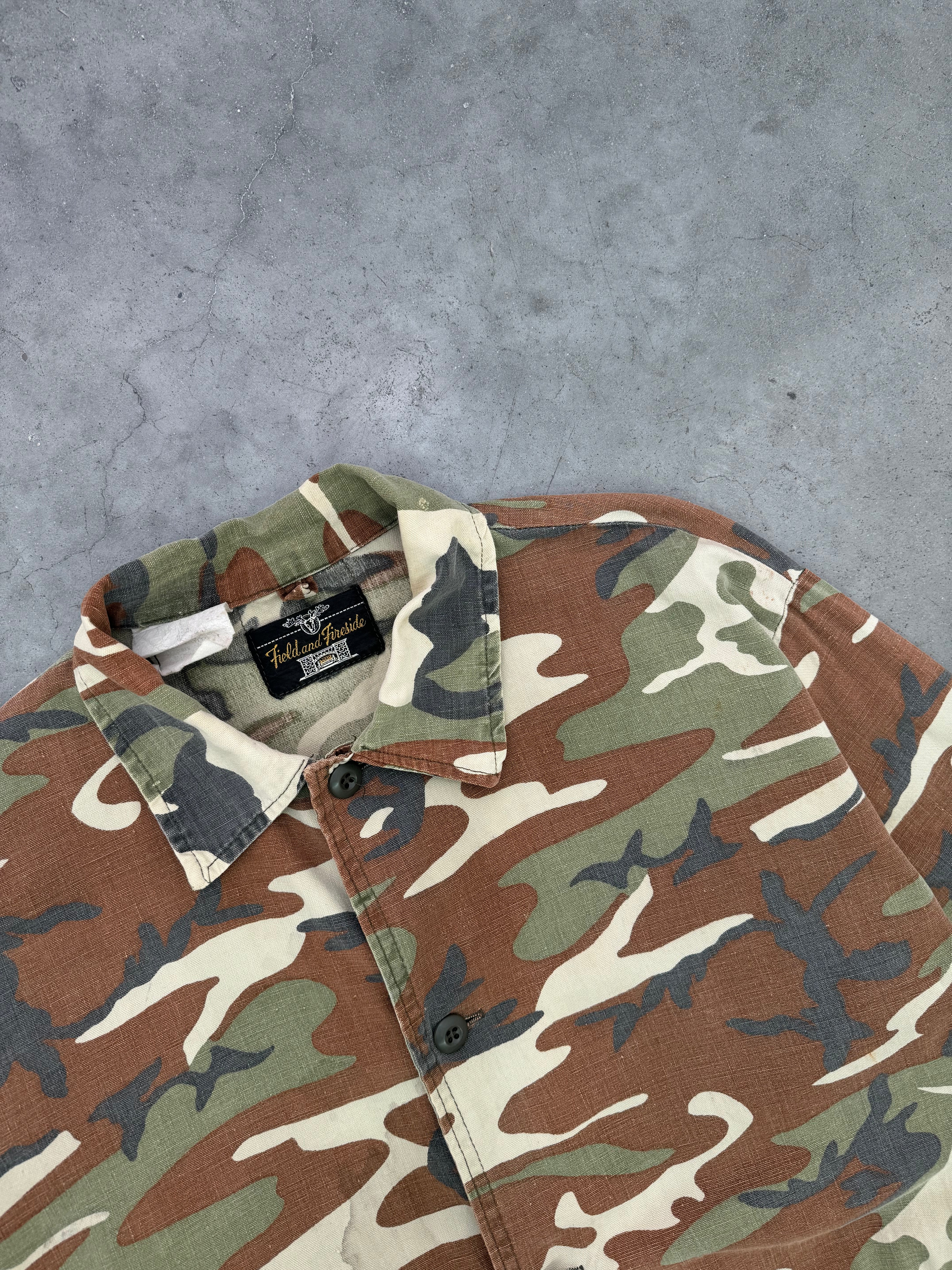 FADED ARMY CAMO OVERSHIRT - 1980S