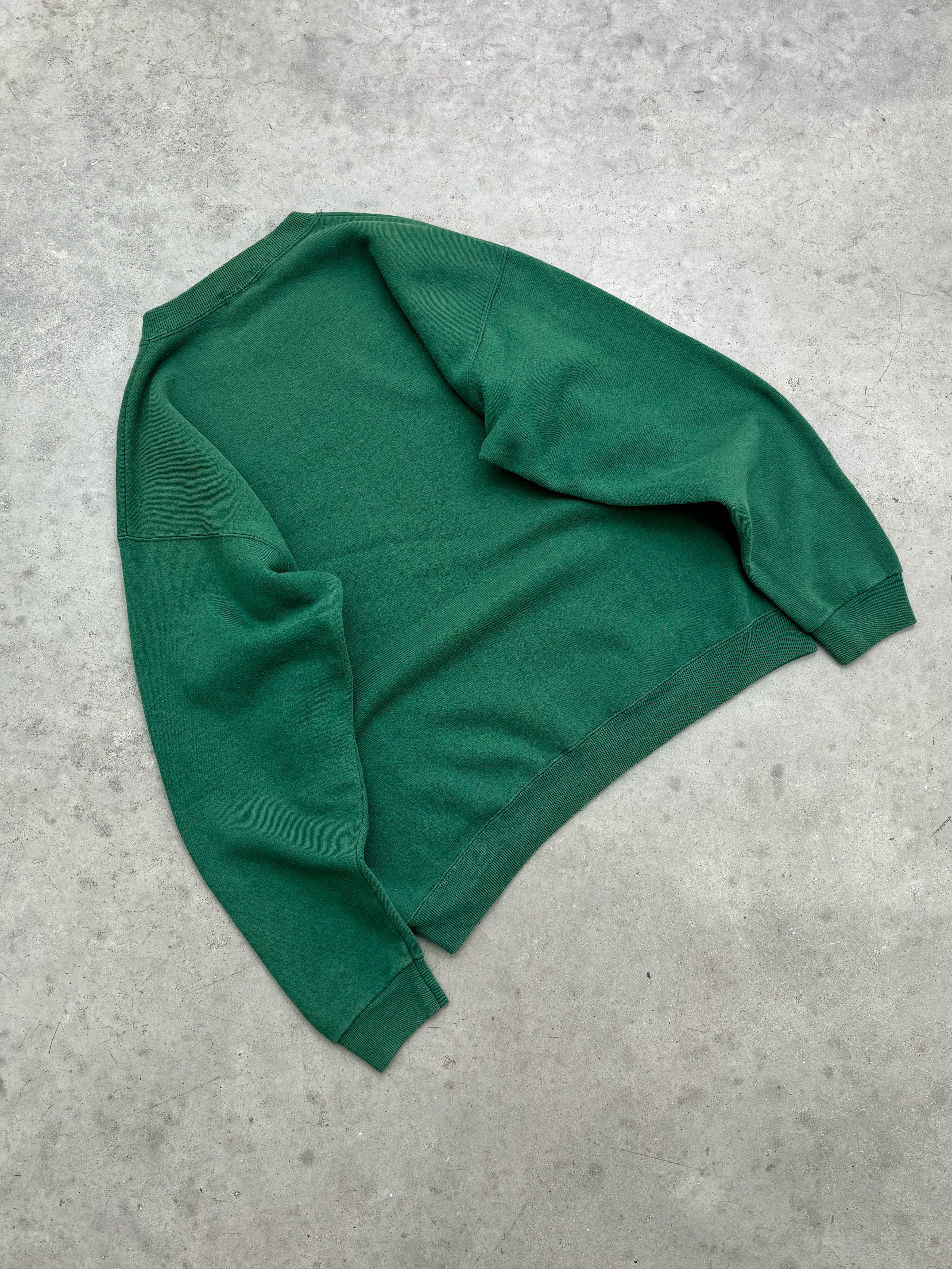 FADED FOREST GREEN "MERCEDES-BENZ" CREWNECK - 1990S