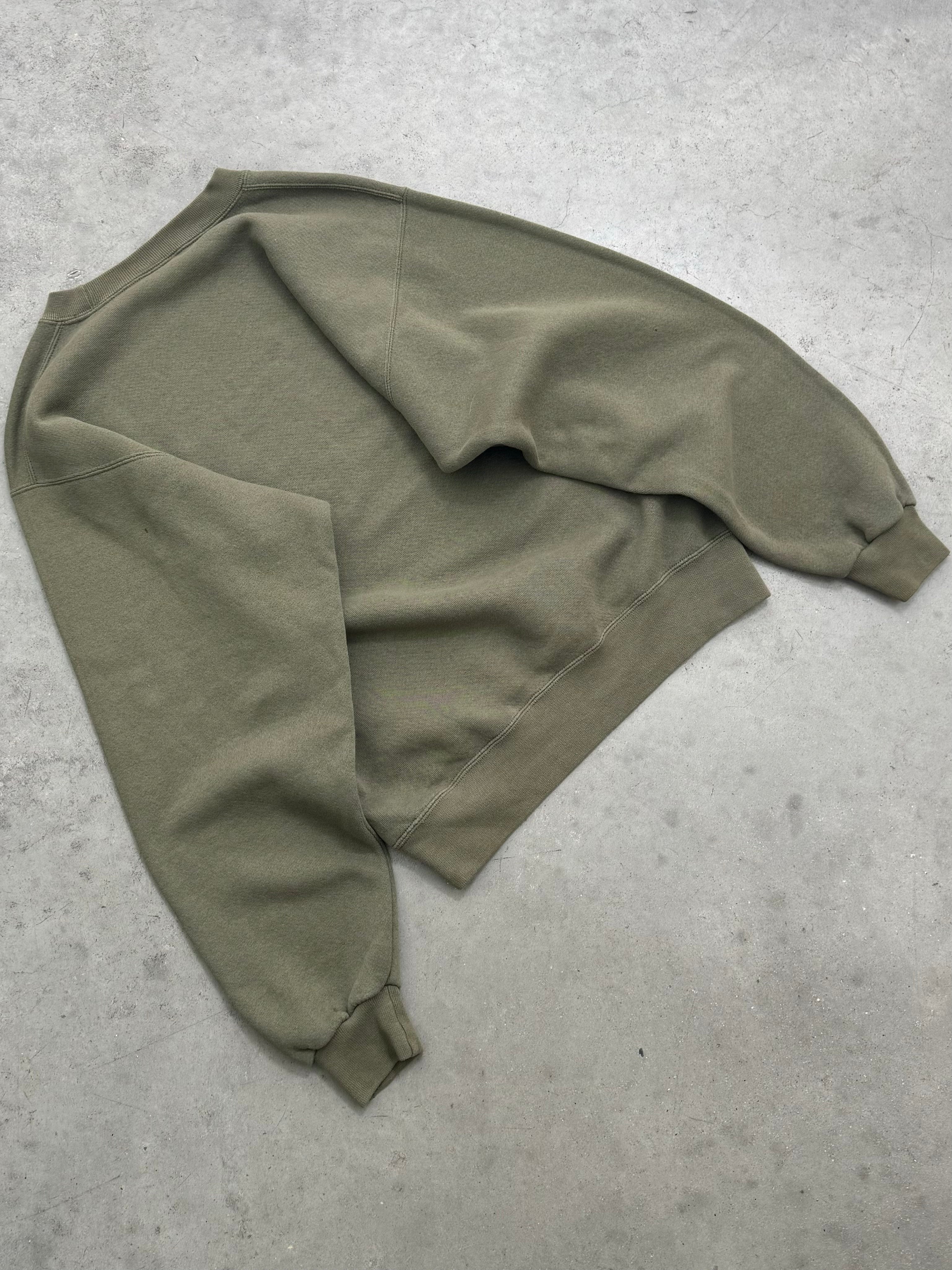 FADED OLIVE "USMC" MADE IN USA CREWNECK - 1990S