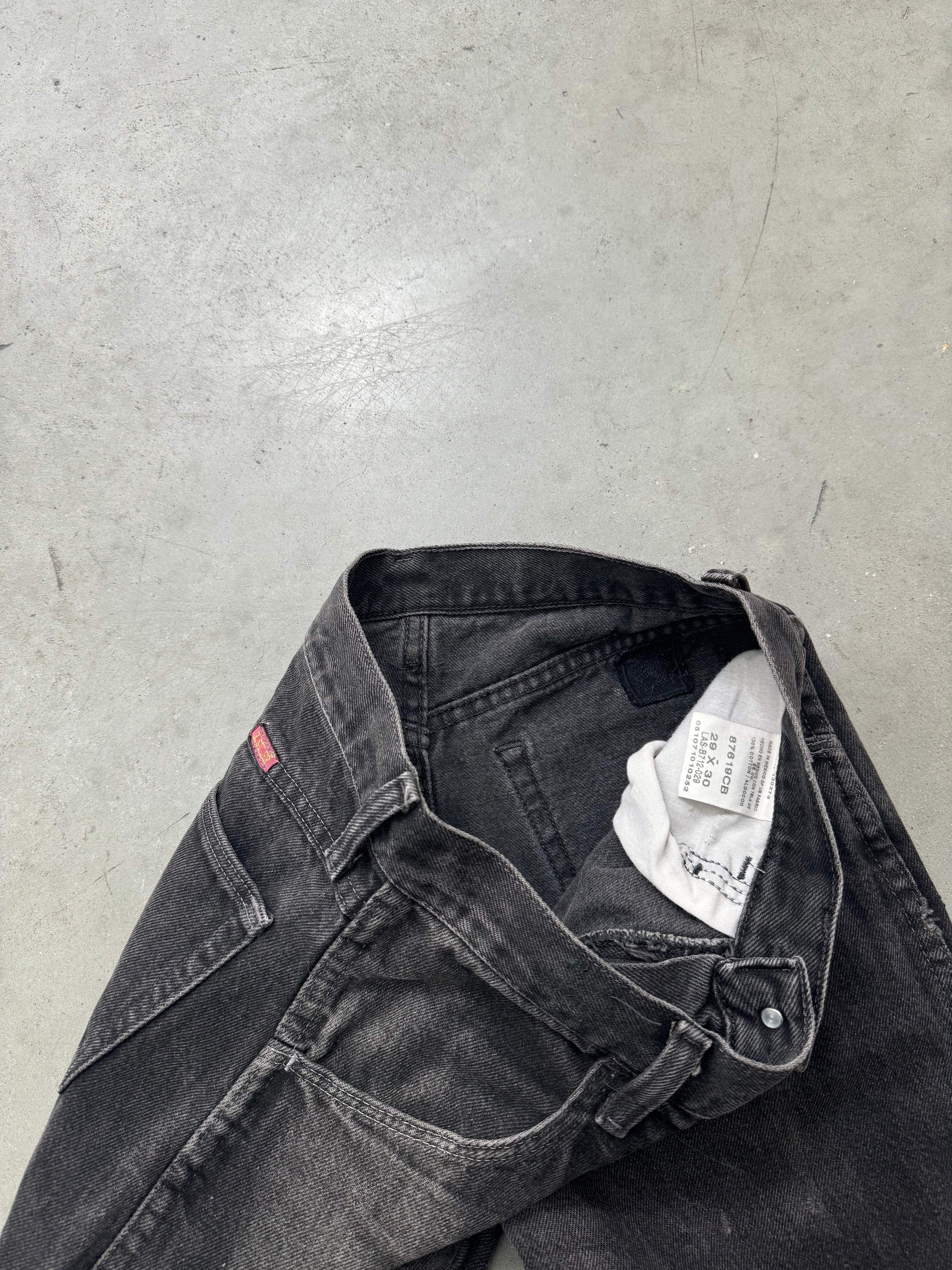 SUN FADED MIDNIGHT BLACK JEANS - 1990S
