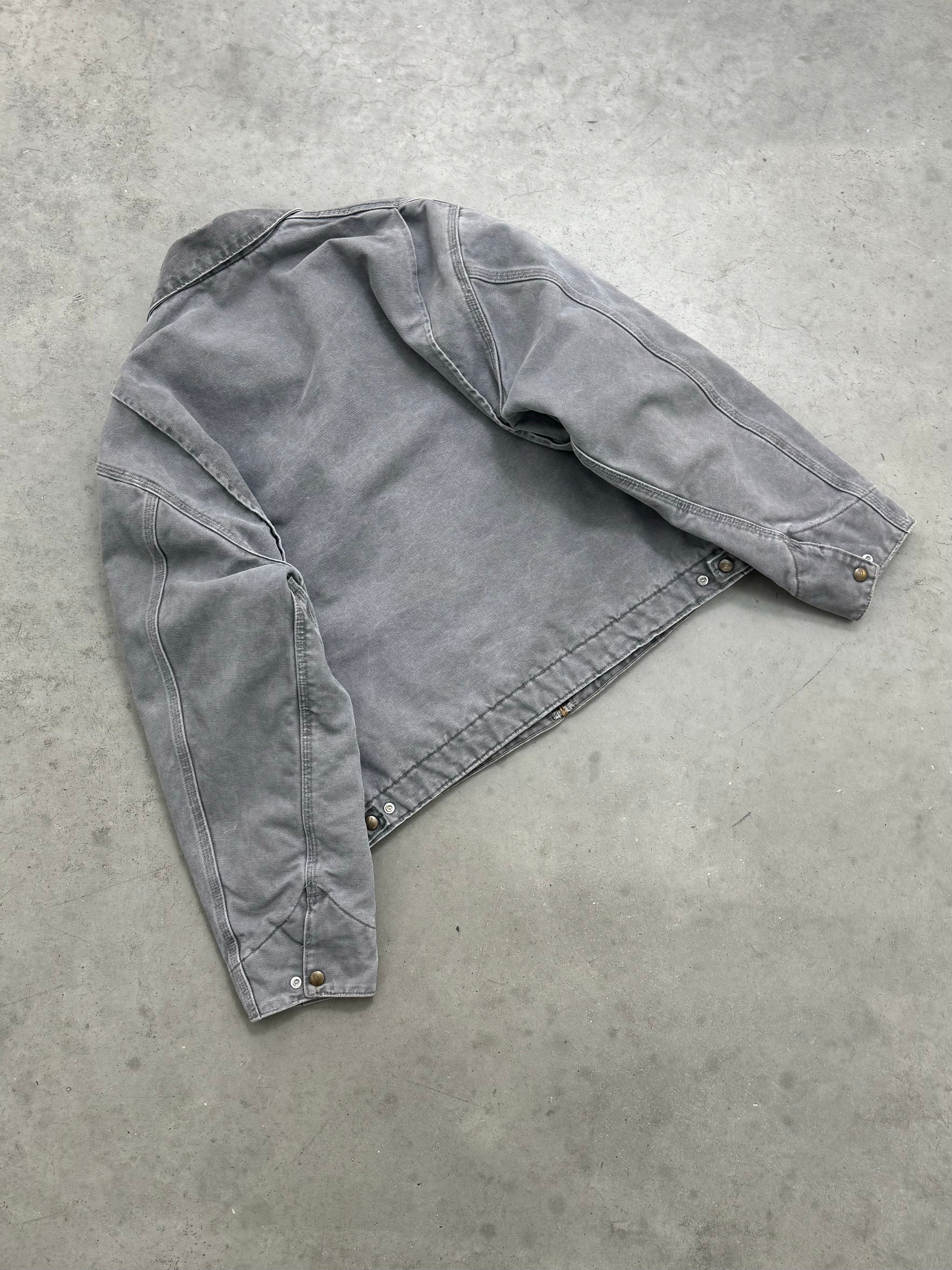 FADED SLATE GREY CARHARTT DETROIT JACKET - 2000S