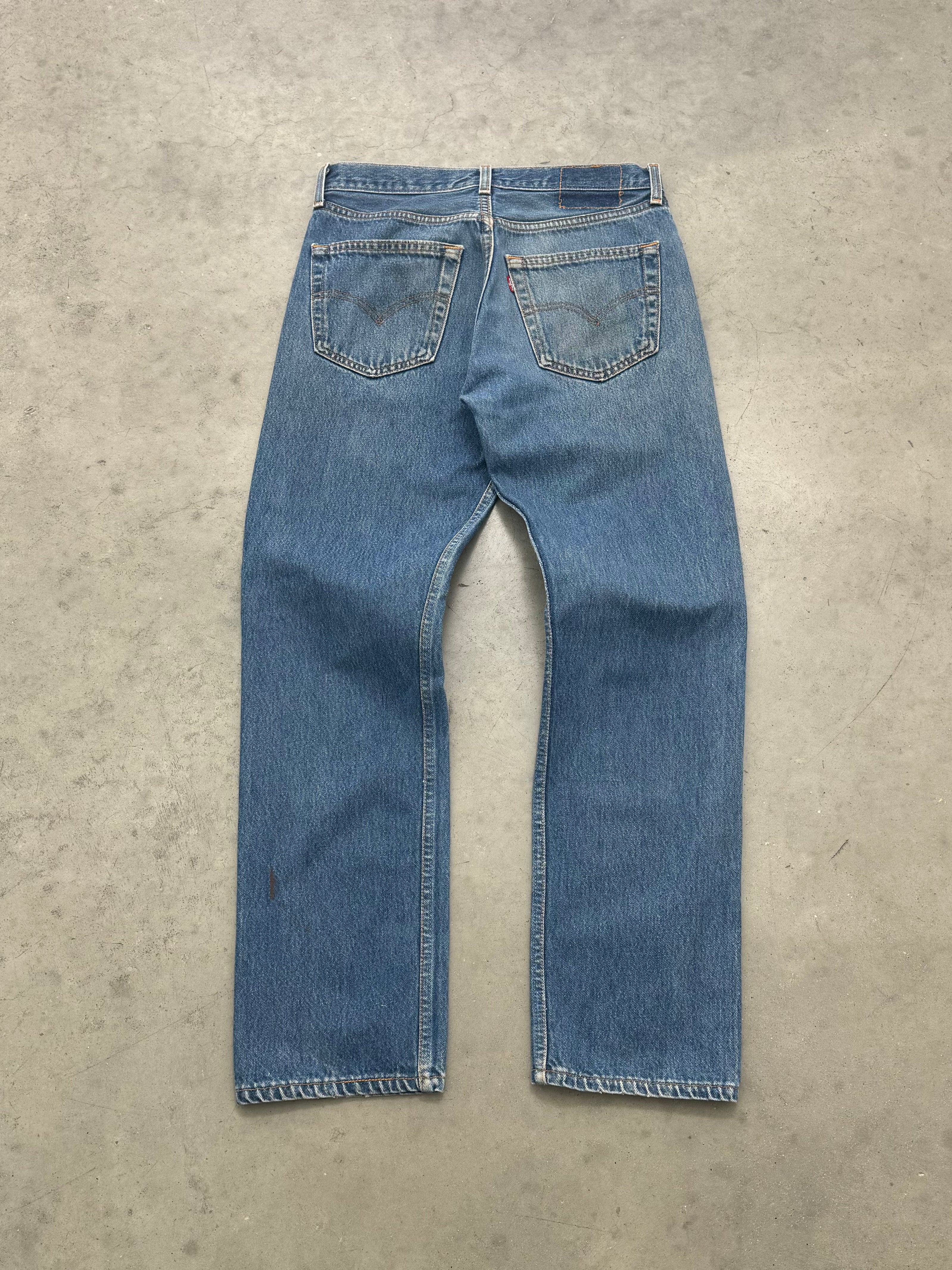 FADED BLUE LEVIS 501 BUTTON FLY JEANS - 1990S