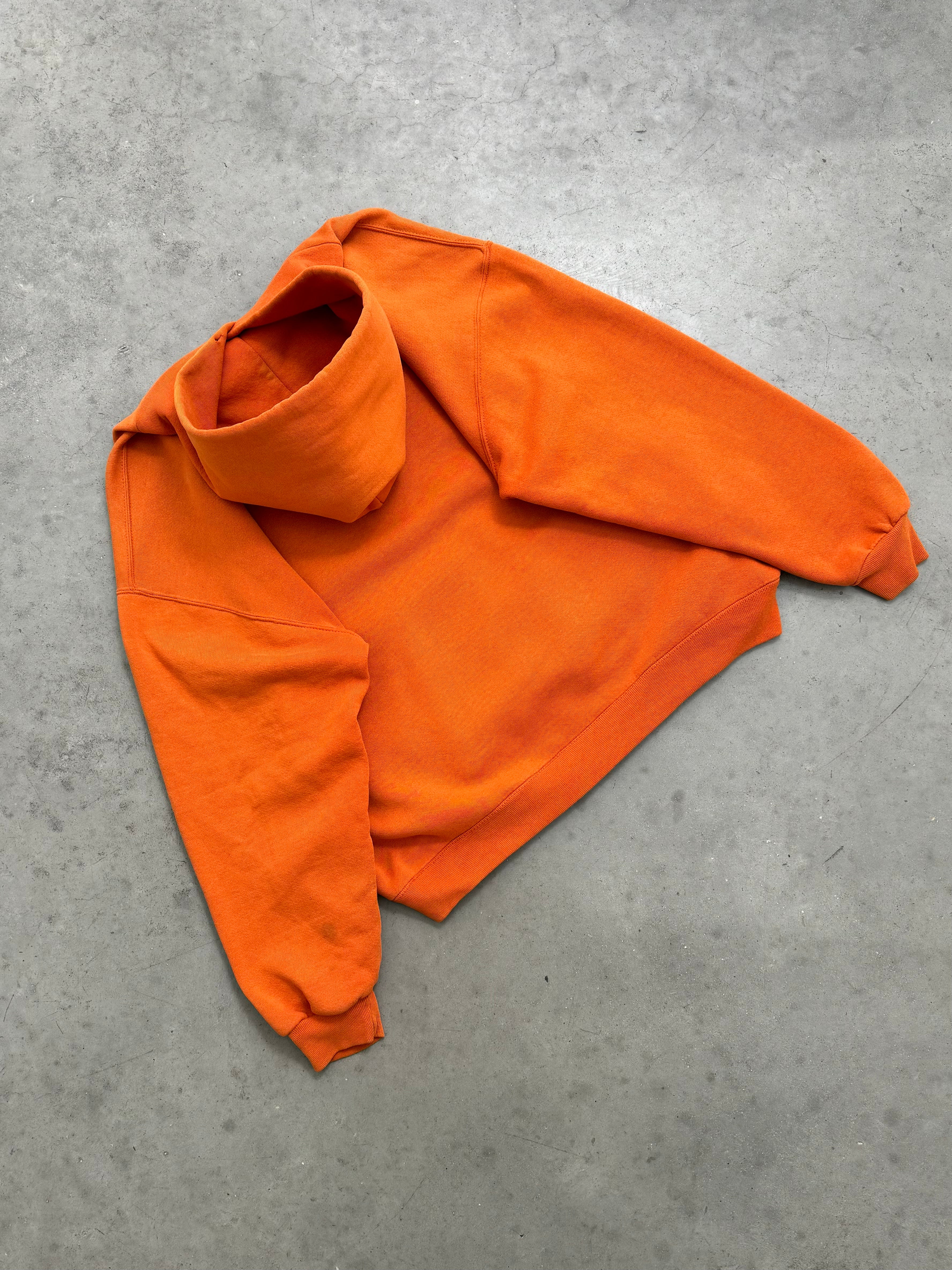 SUN FADED ORANGE RUSSELL HOODIE - 1990S