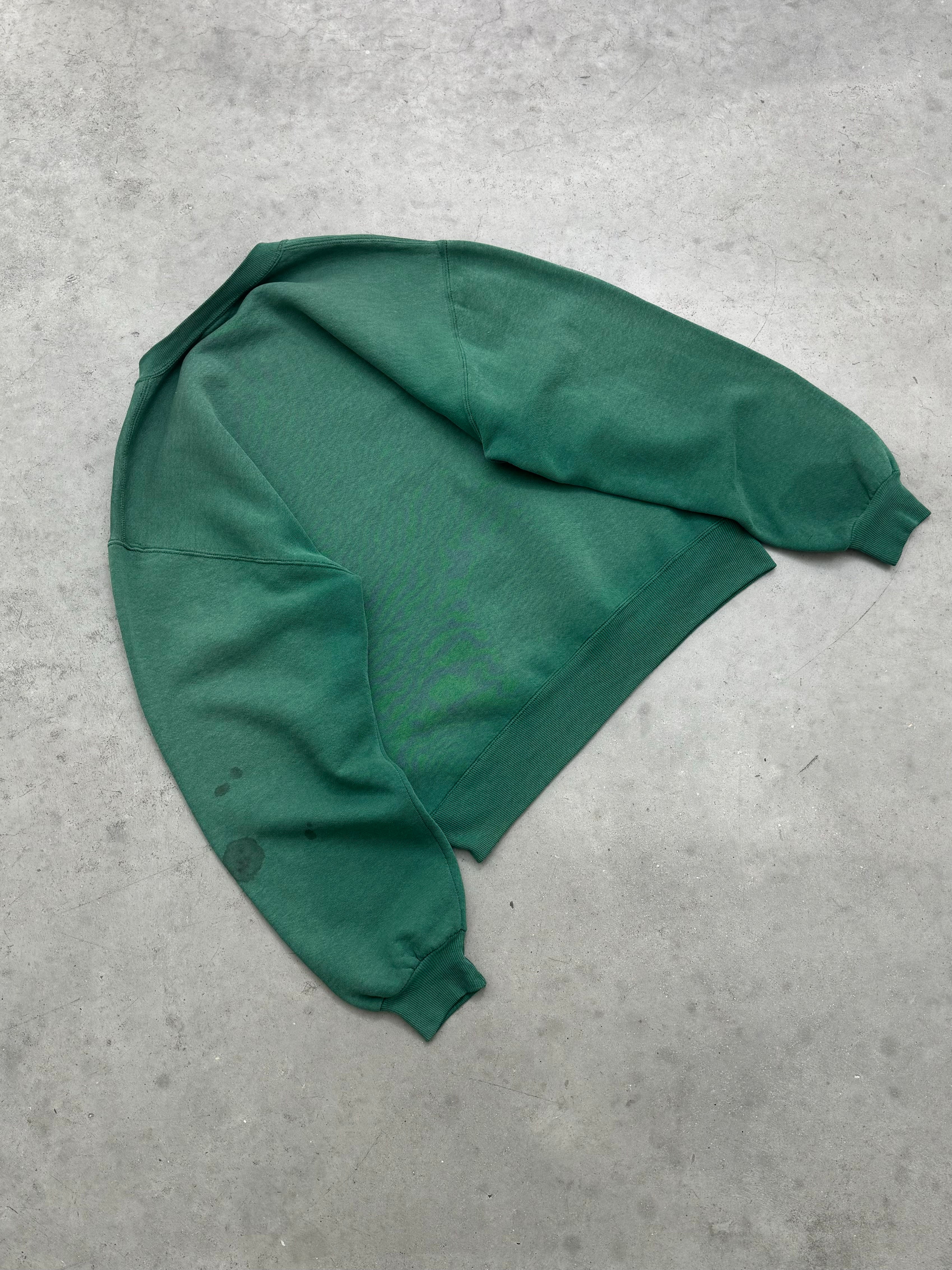 FADED FOREST GREEN RUSSELL CREWNECK - 1990S