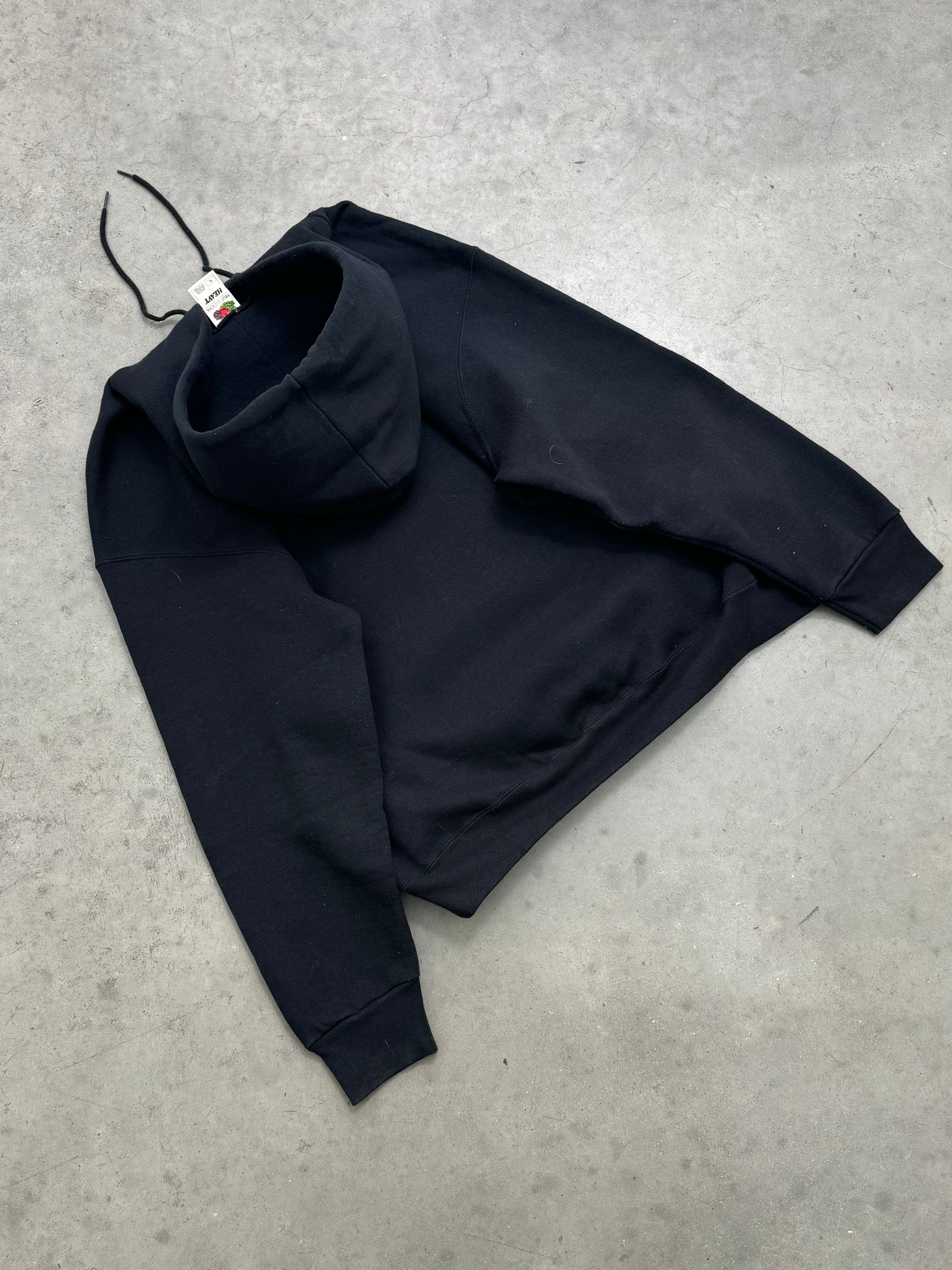 FADED PITCH BLACK HEAVYWEIGHT HOODIE - 2000S