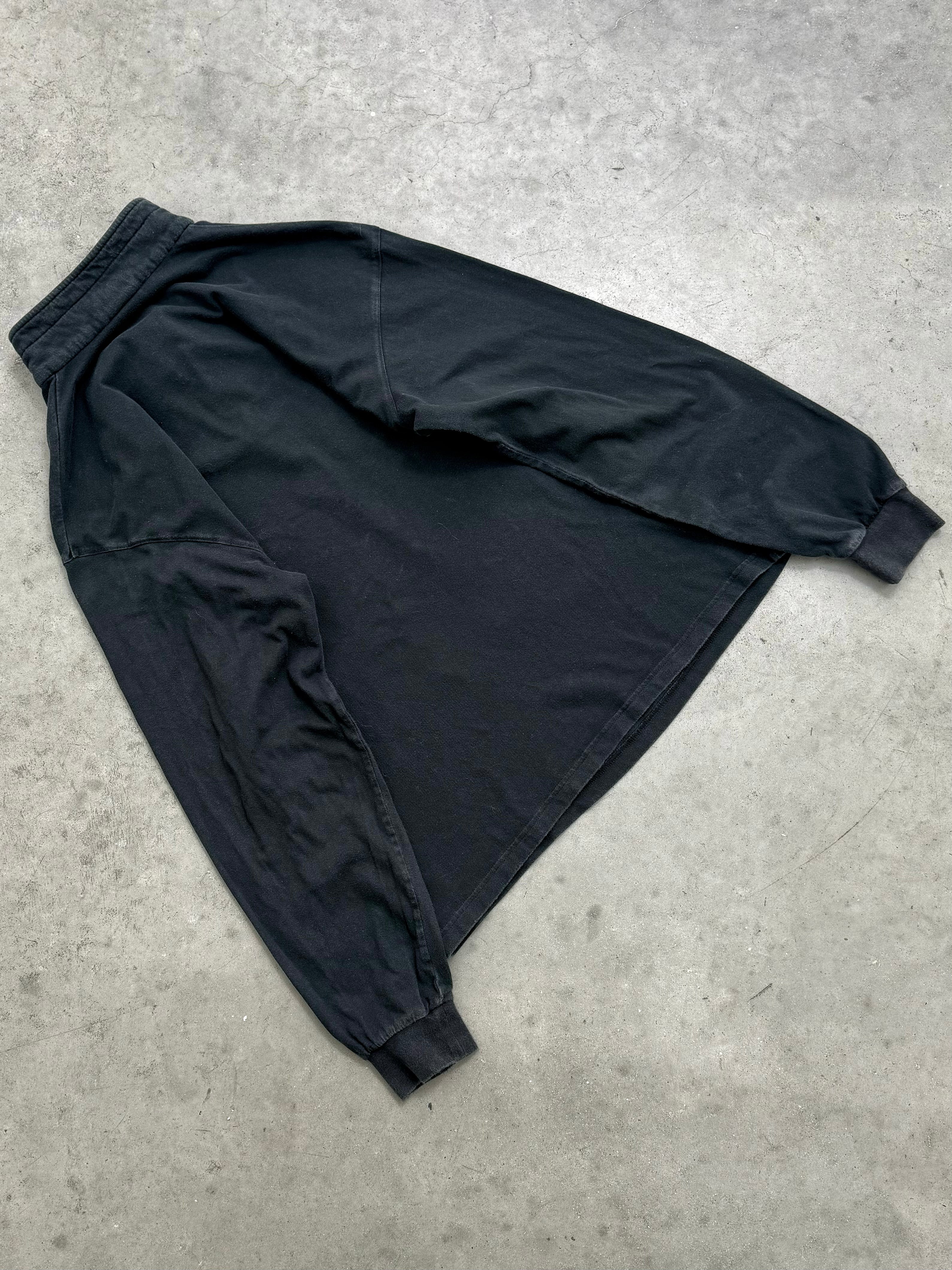 FADED BLACK SPYDER QUARTER ZIP LONG SLEEVE - 1990S