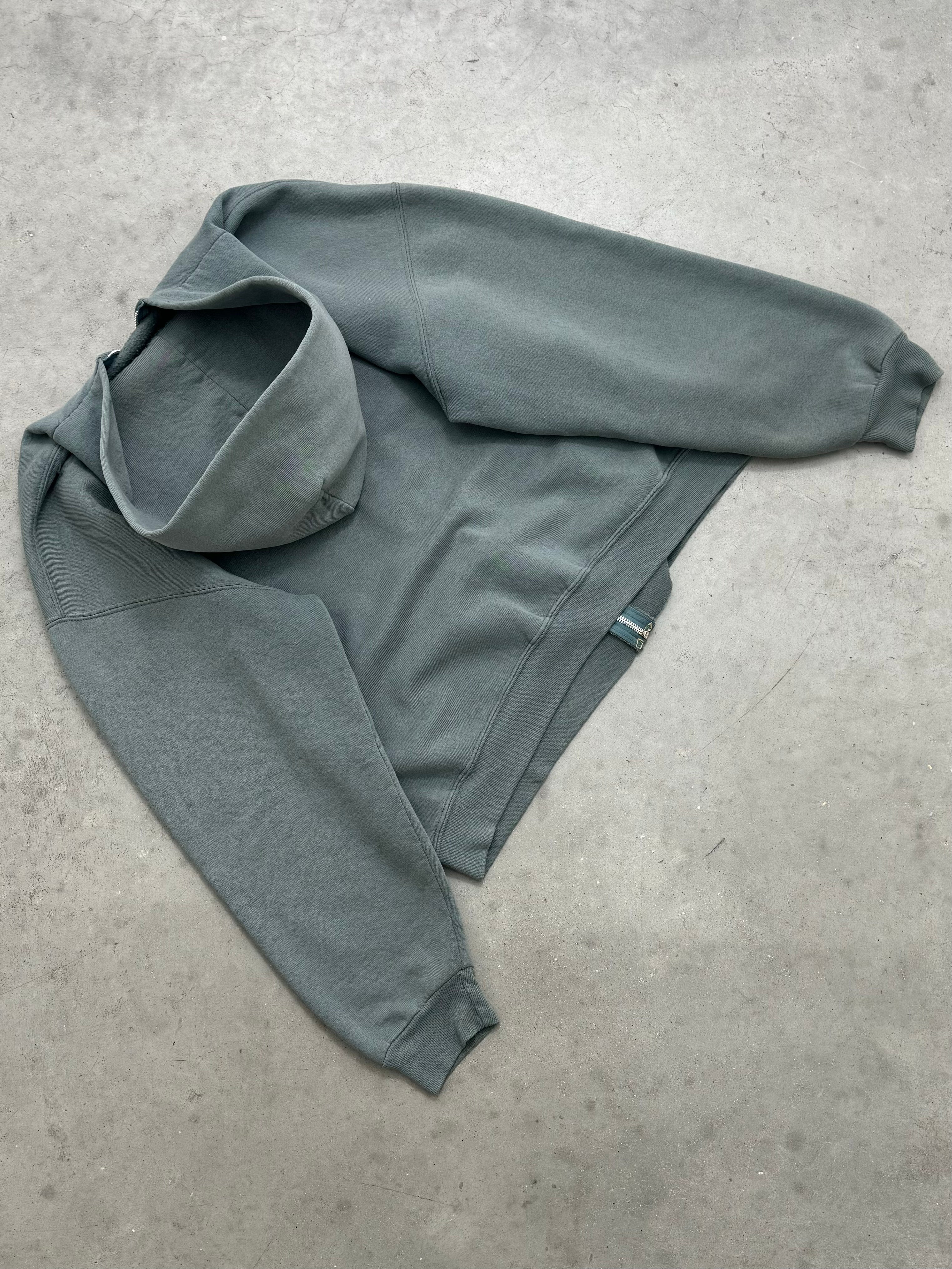 FADED SAGE GREEN RUSSELL ZIP-UP HOODIE - 1990S