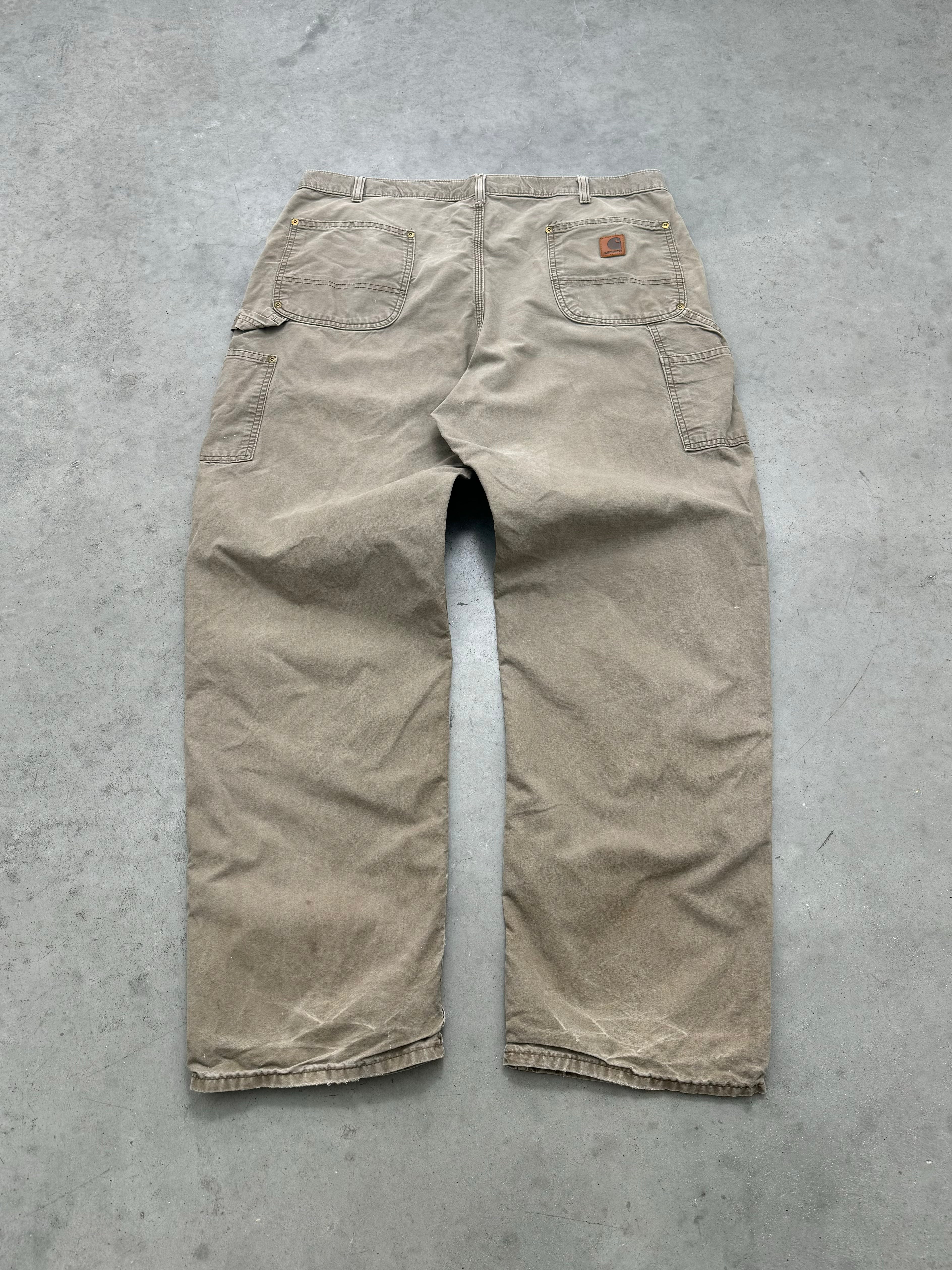 FADED OLIVE CARHARTT DOUBLE KNEE PANTS - 2000S