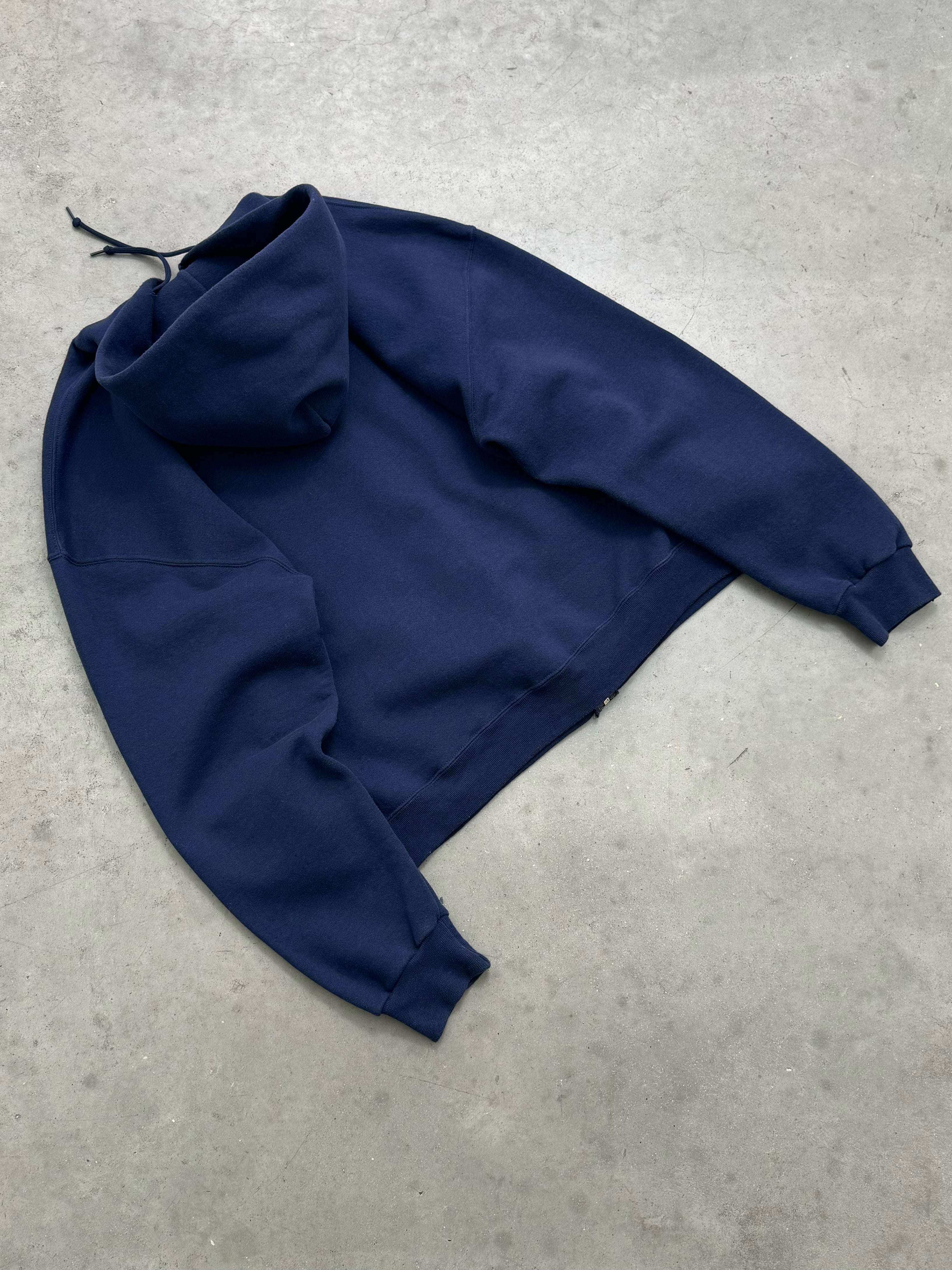 FADED NAVY RUSSELL ZIP UP HOODIE - 2000S