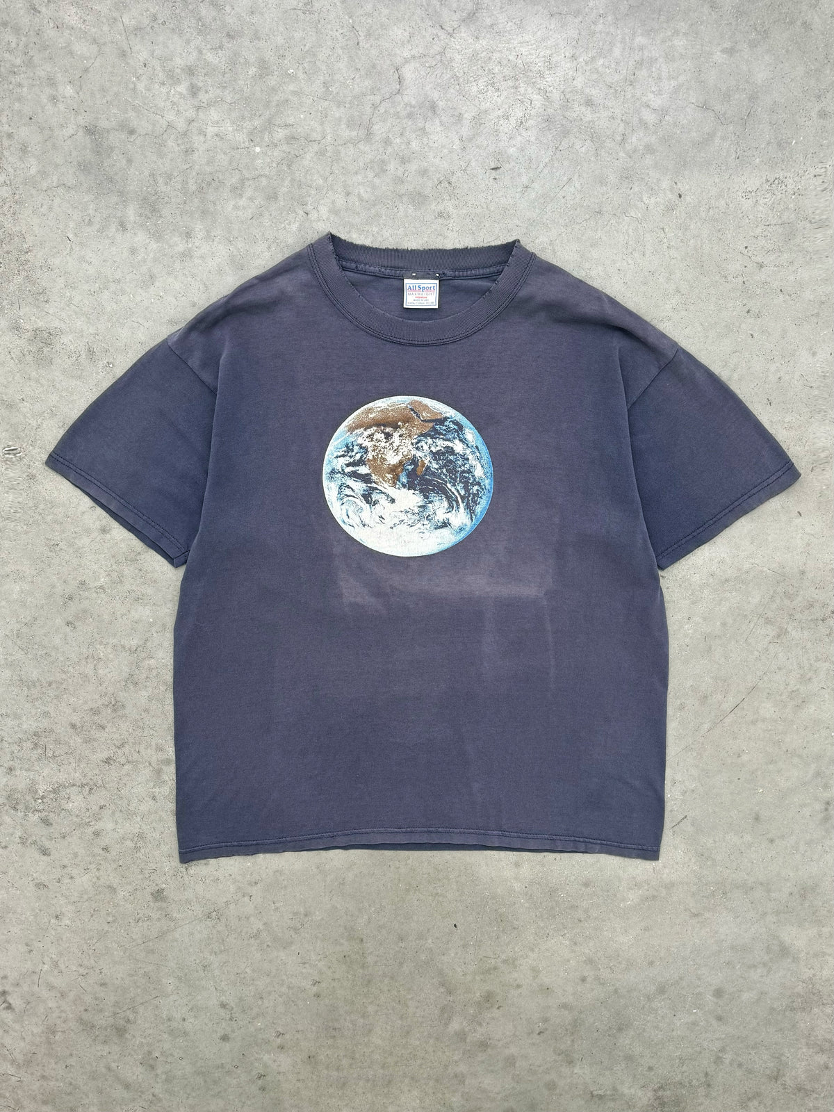 SUN FADED PLANET EARTH TEE - 1990S