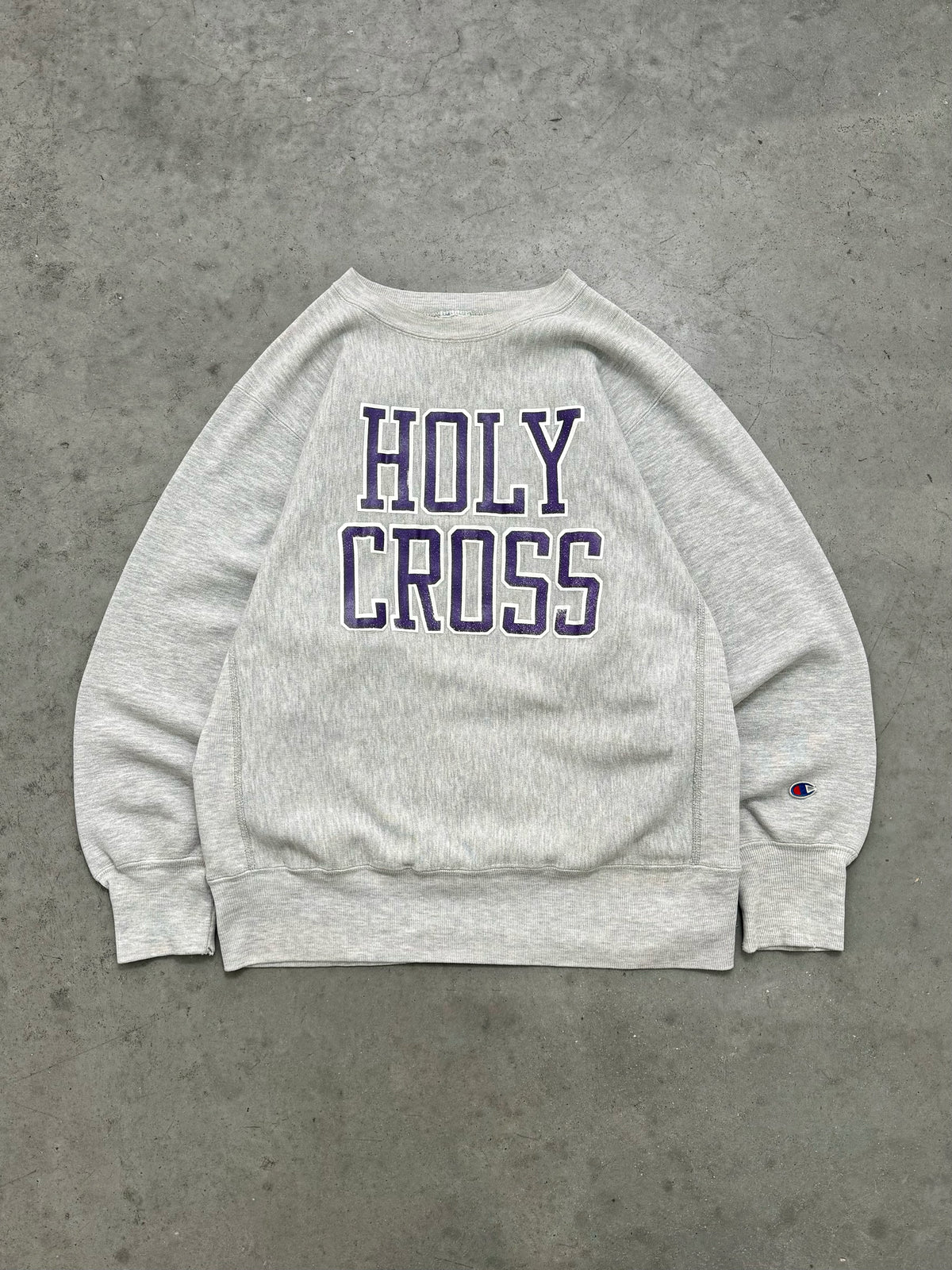 "HOLY CROSS" CHAMPION REVERSE WEAVE CREWNECK - 1990S