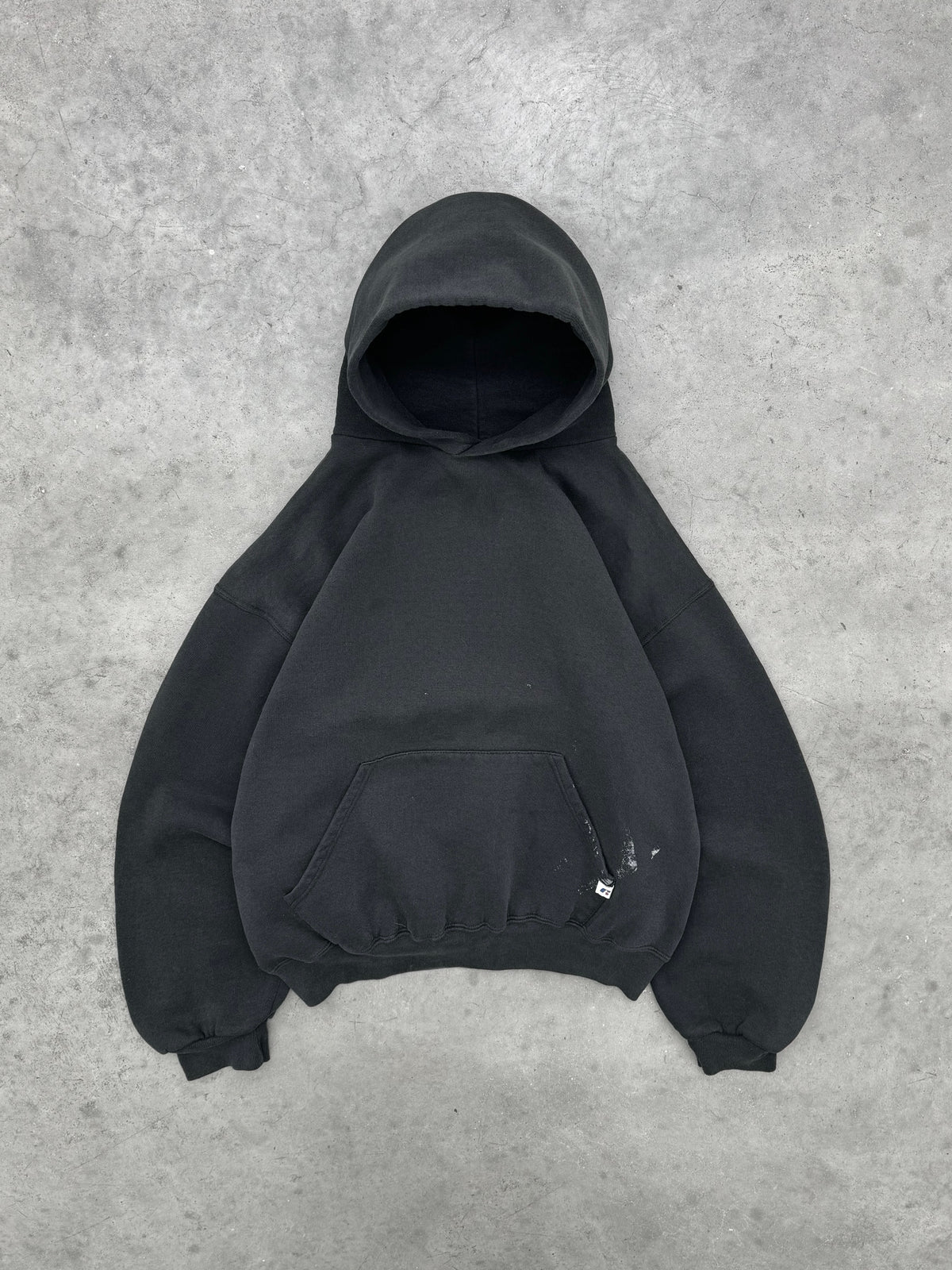 FADED BLACK PAINTERS RUSSELL HOODIE - 1990S