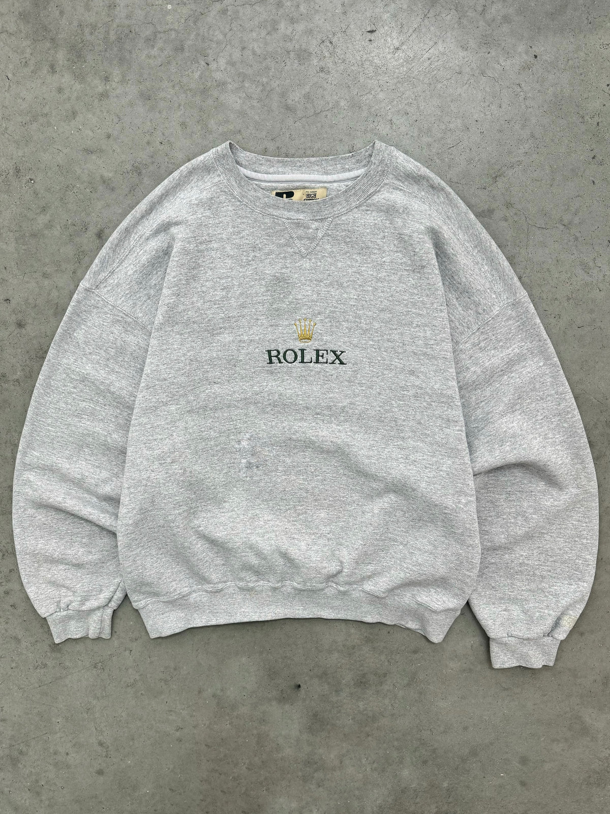 HEATHER GREY "ROLEX" RUSSELL CREWNECK - 1990S