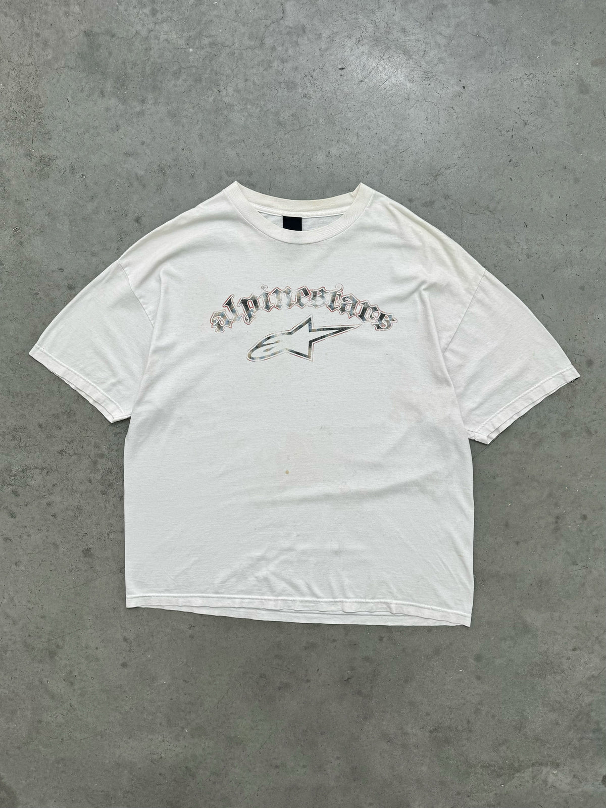 FADED WHITE "ALPINESTARS" TEE - 2000S
