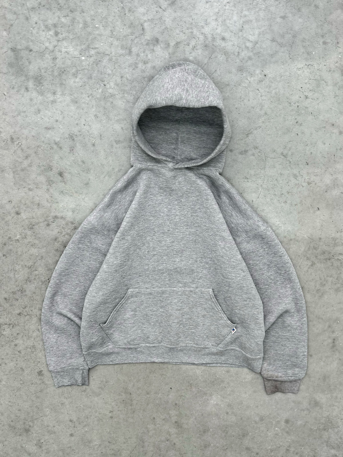 FADED HEATHER GREY RUSSELL HOODIE - 1990S
