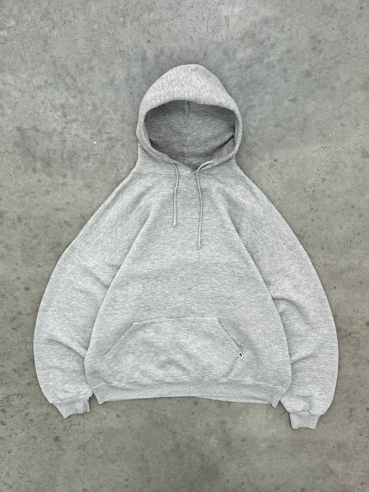 FADED HEATHER GREY RUSSELL HOODIE - 1990S