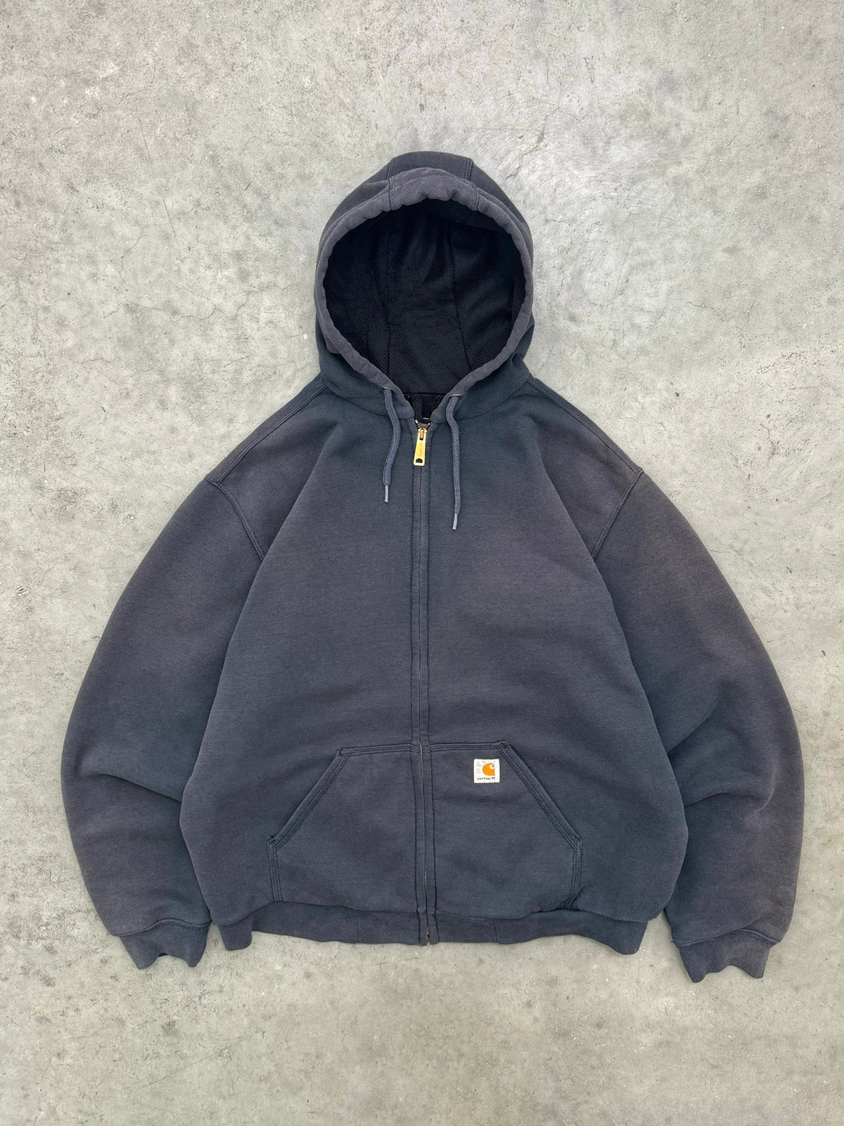 FADED BLUE THERMAL LINED CARHARTT HOODIE - 2000S