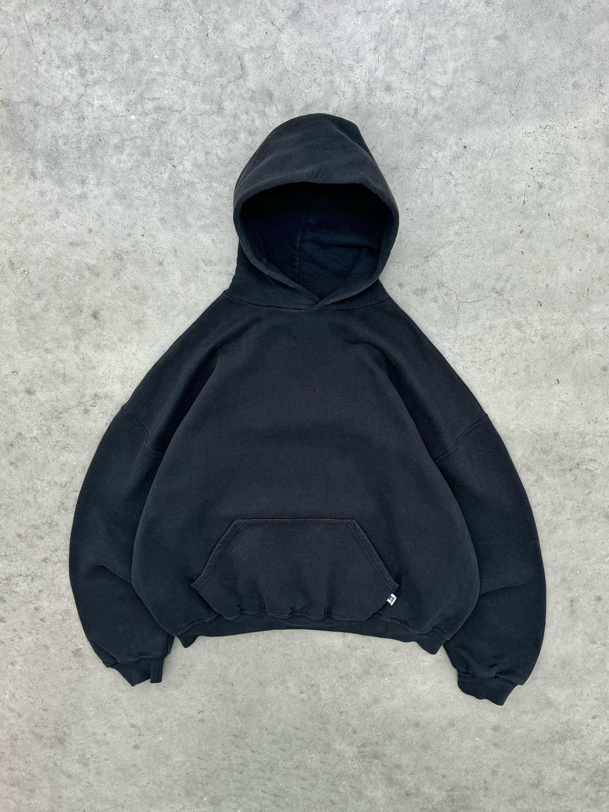 FADED BLACK RUSSELL HOODIE - 1990S