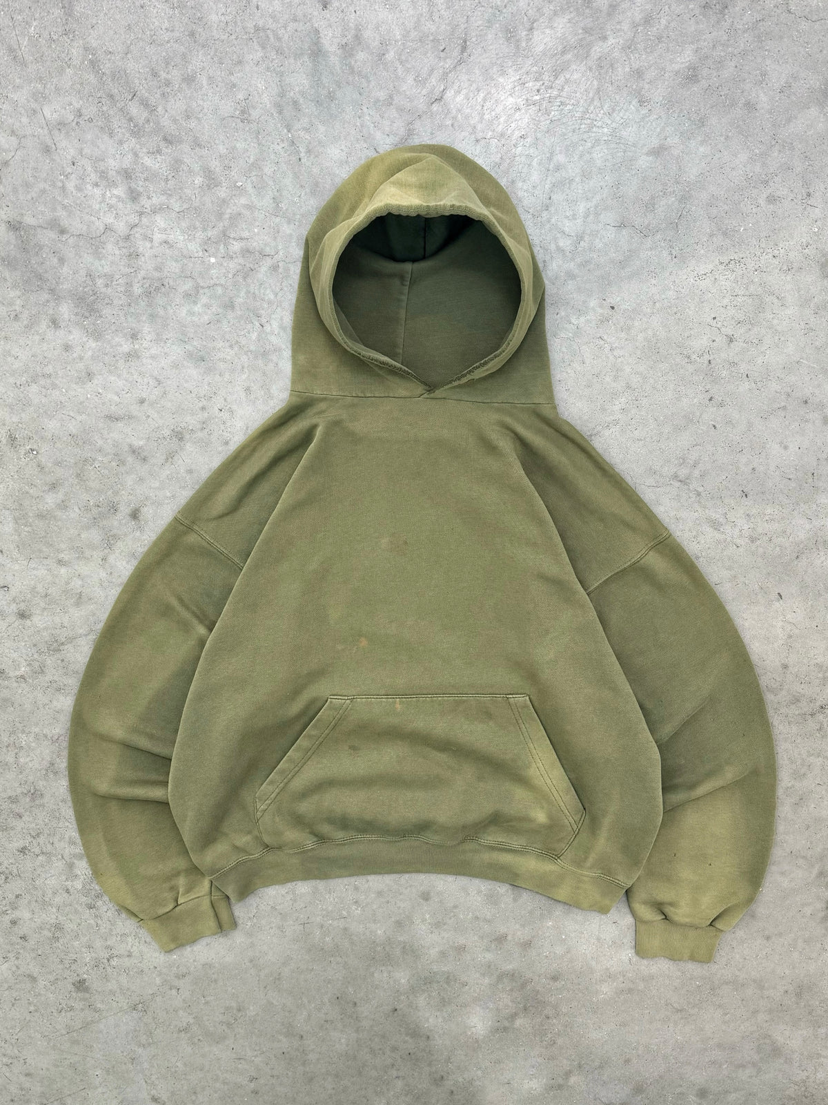 SUN FADED MOSS GREEN HOODIE - 1990S