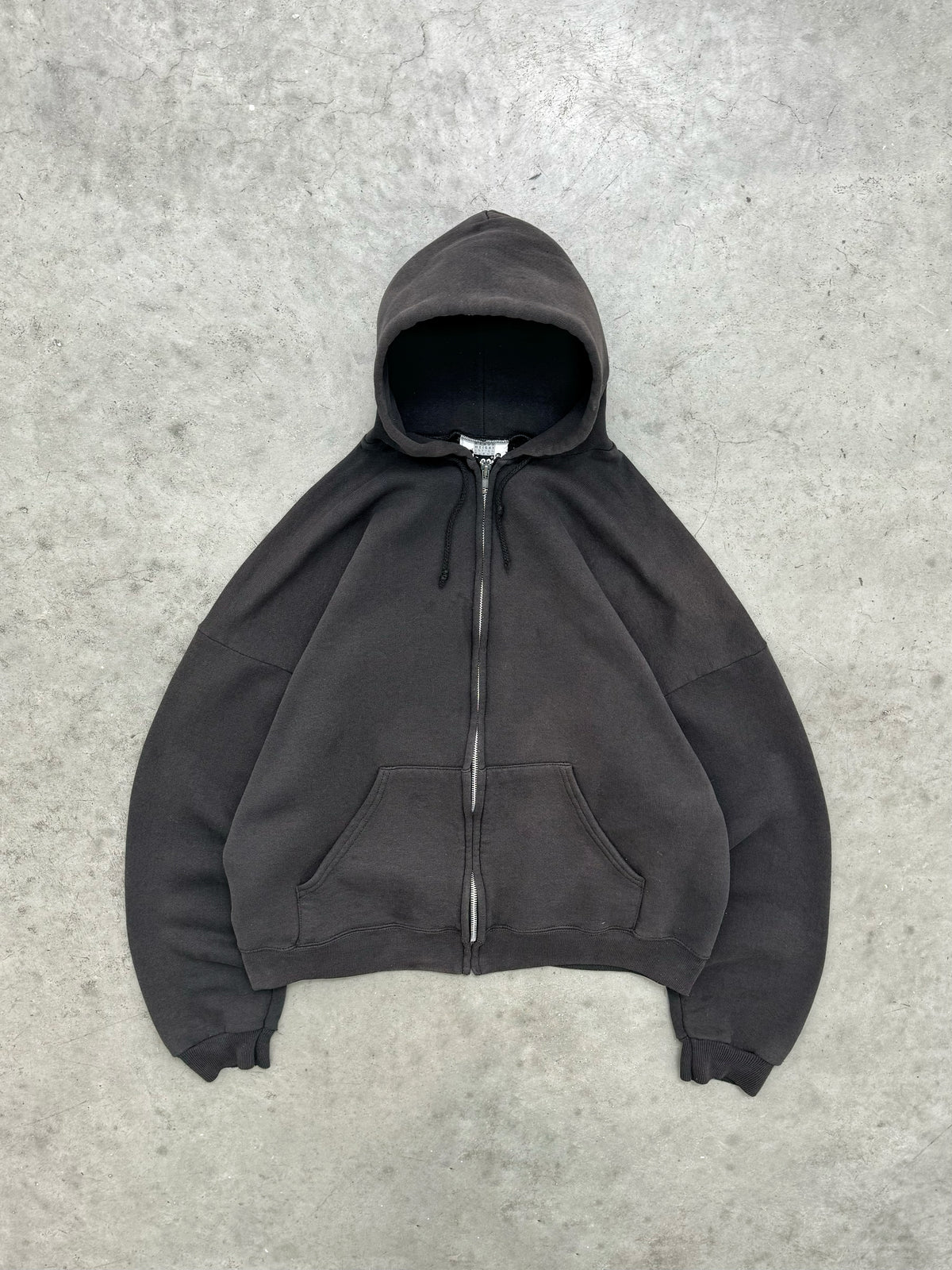 FADED BLACK LEE ZIP UP HOODIE - 1990S