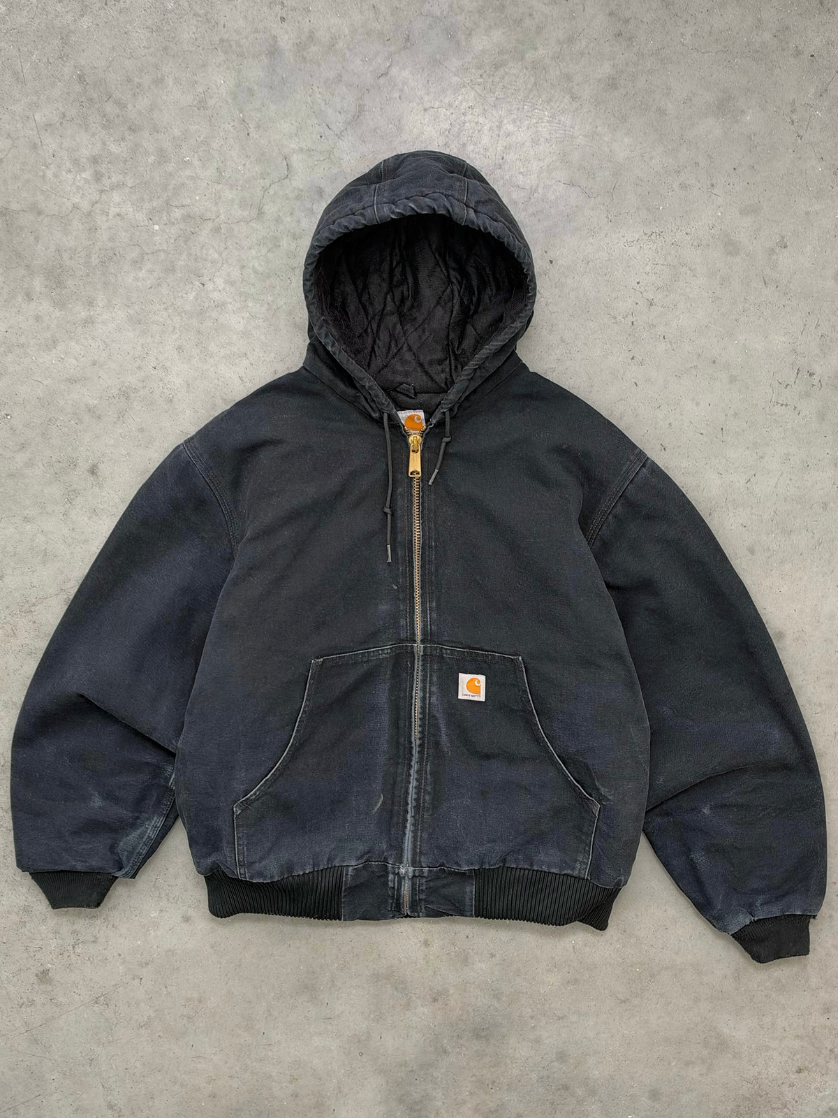FADED MIDNIGHT BLACK CARHARTT ACTIVE JACKET - 1990S